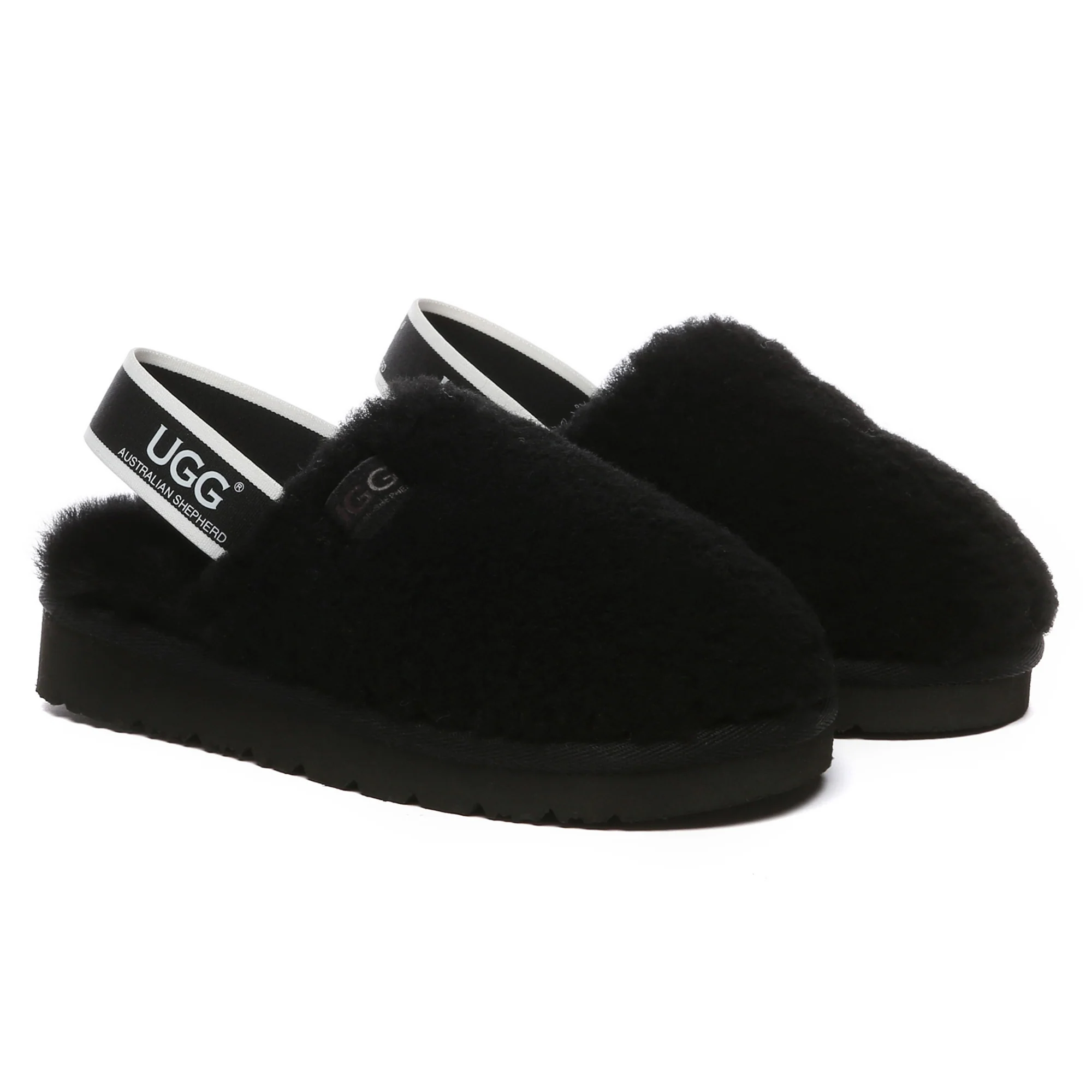Kids Fluffy Slingback UGG Slippers - Image 4