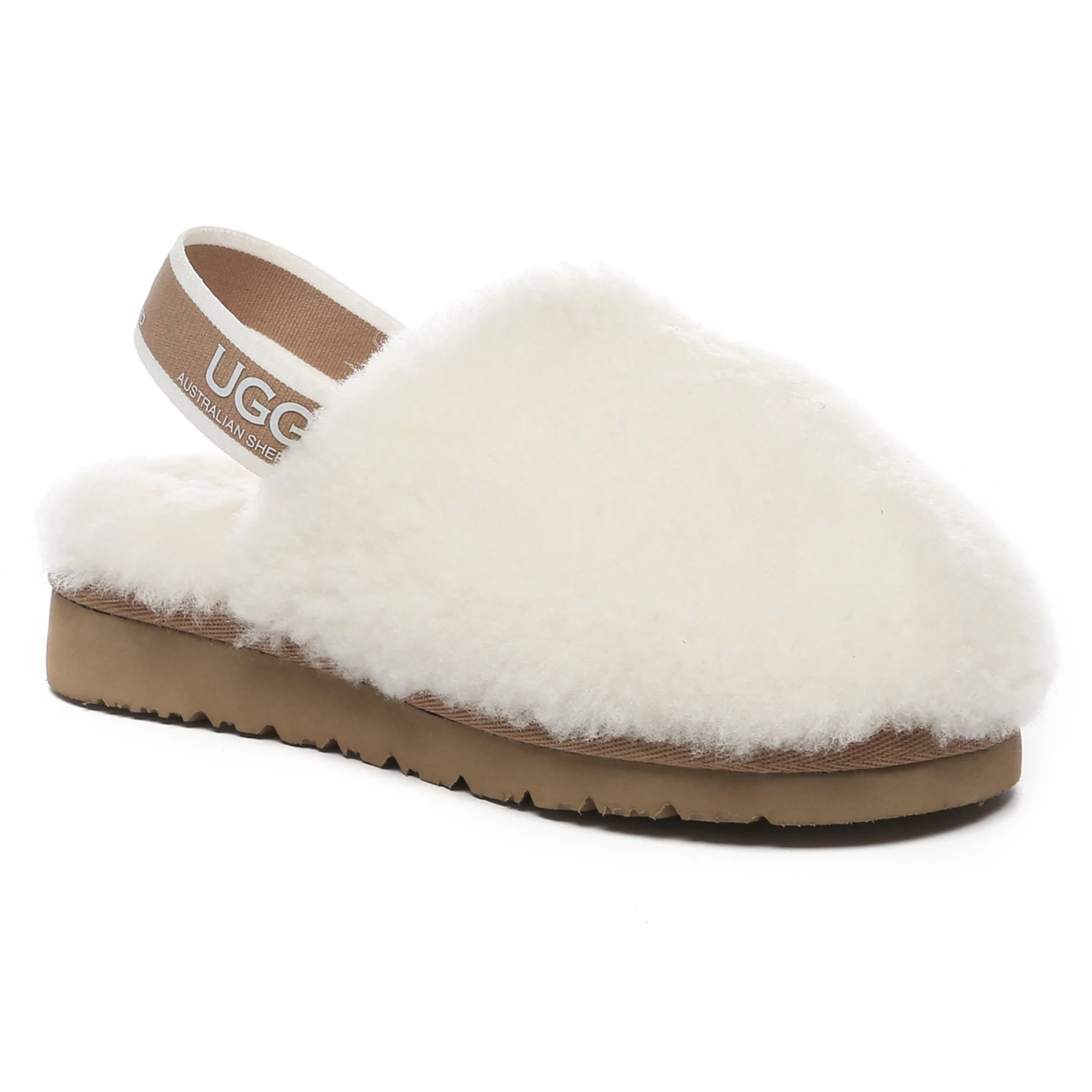 Kids Fluffy Slingback UGG Slippers - Image 8