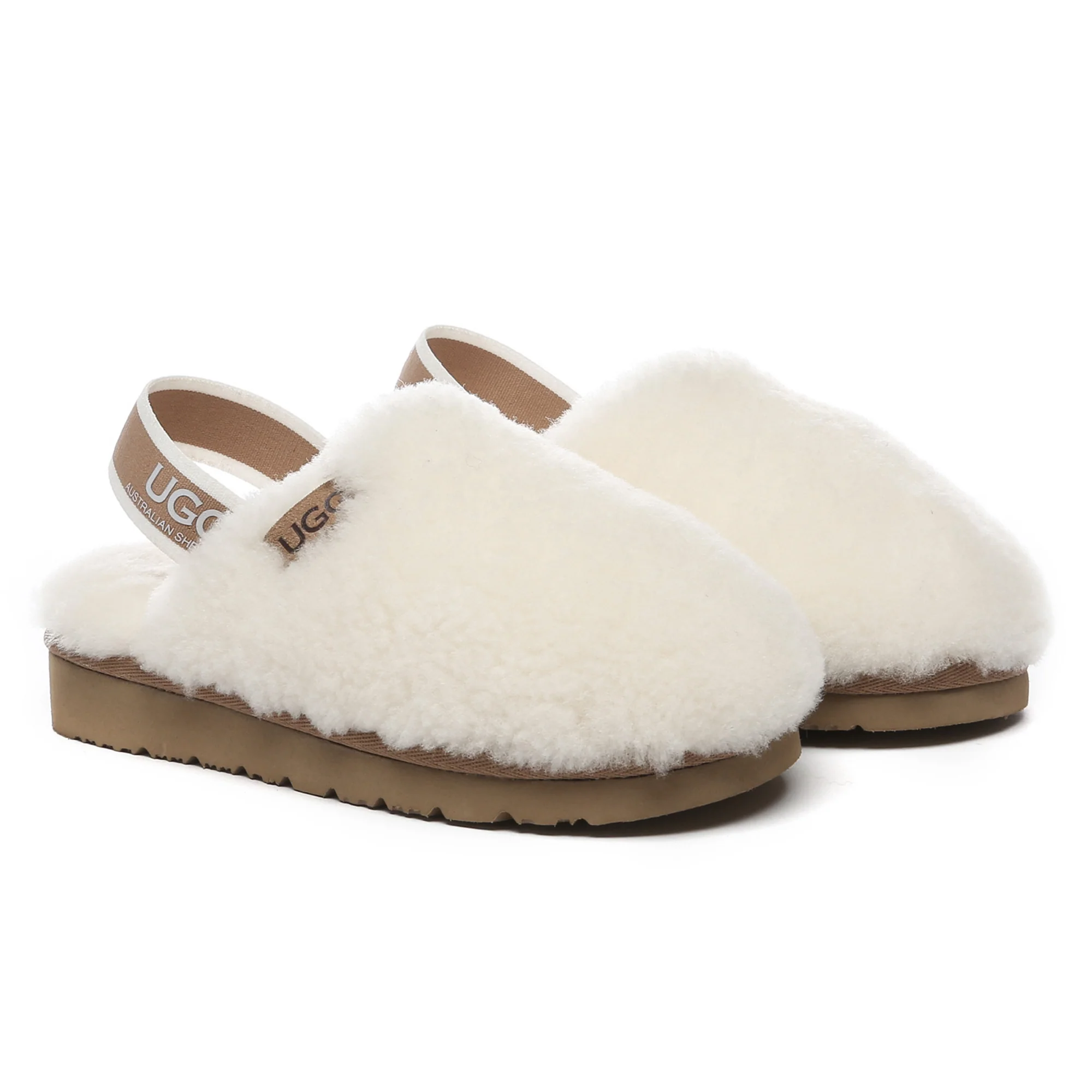 Kids Fluffy Slingback UGG Slippers - Image 9