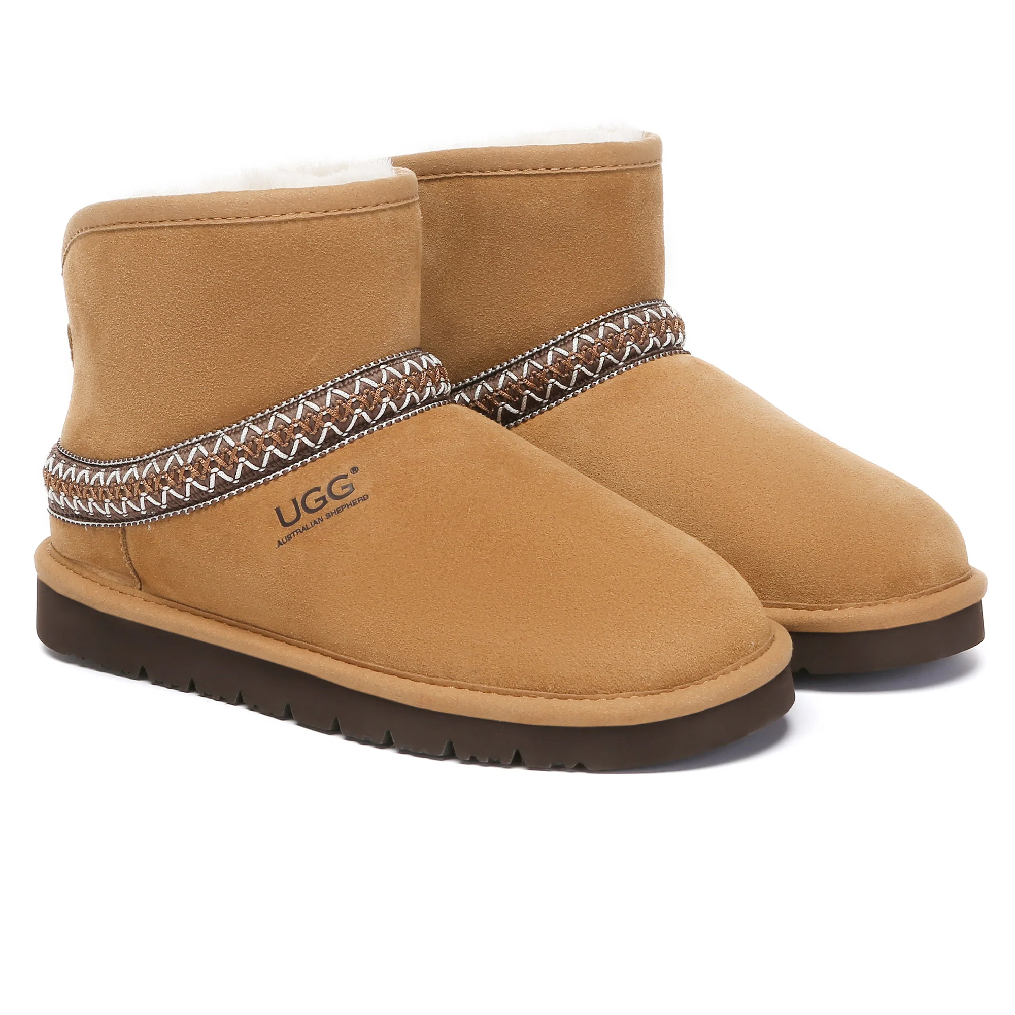 Knitted Ankle Fold UGG Boots - Image 5