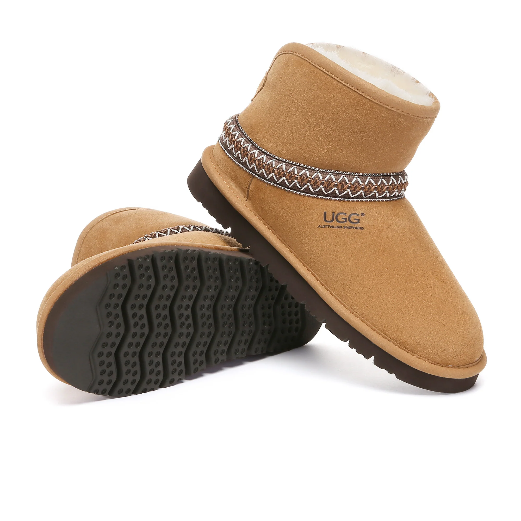 Knitted Ankle Fold UGG Boots - Image 6