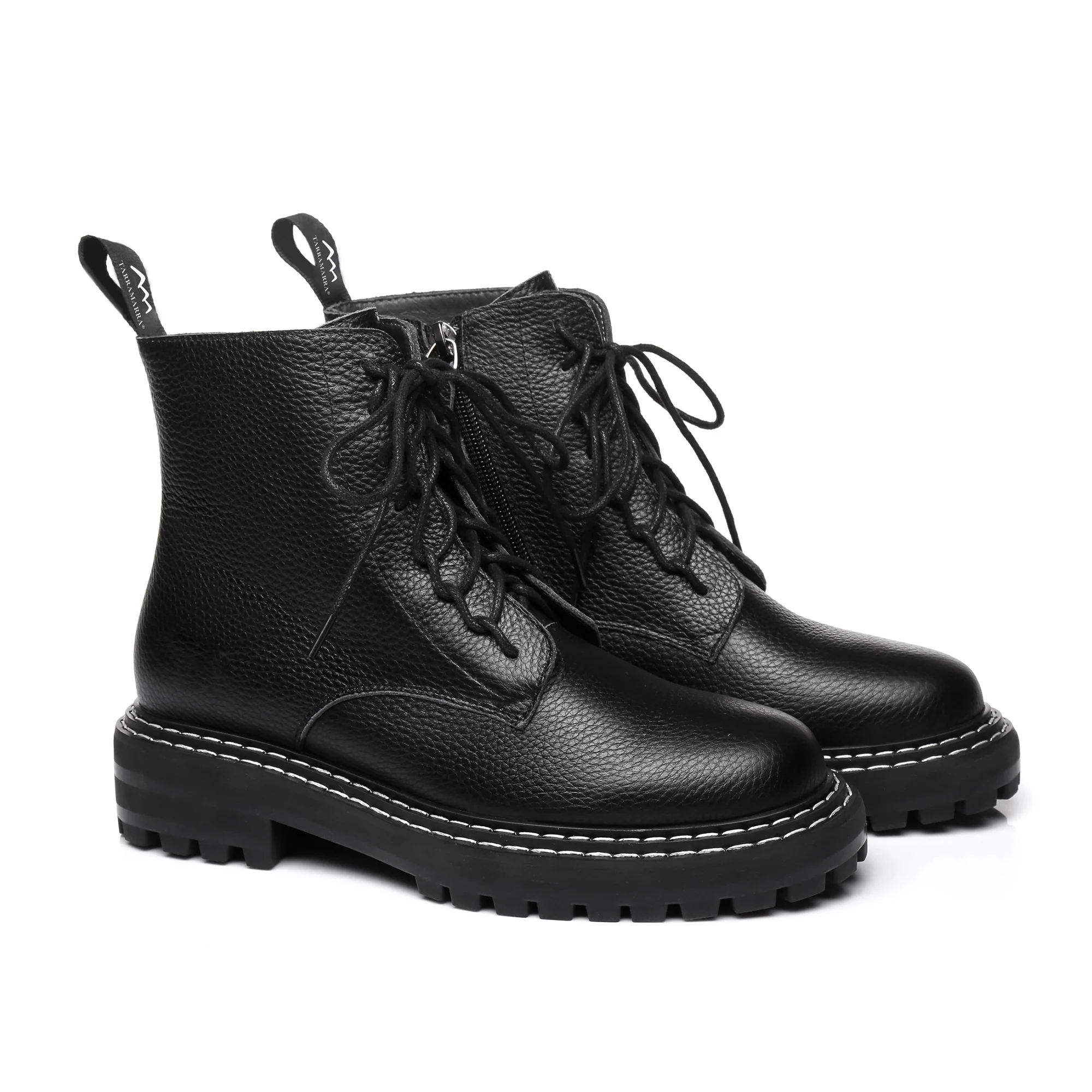 Logan Black Leather Boots - Image 4