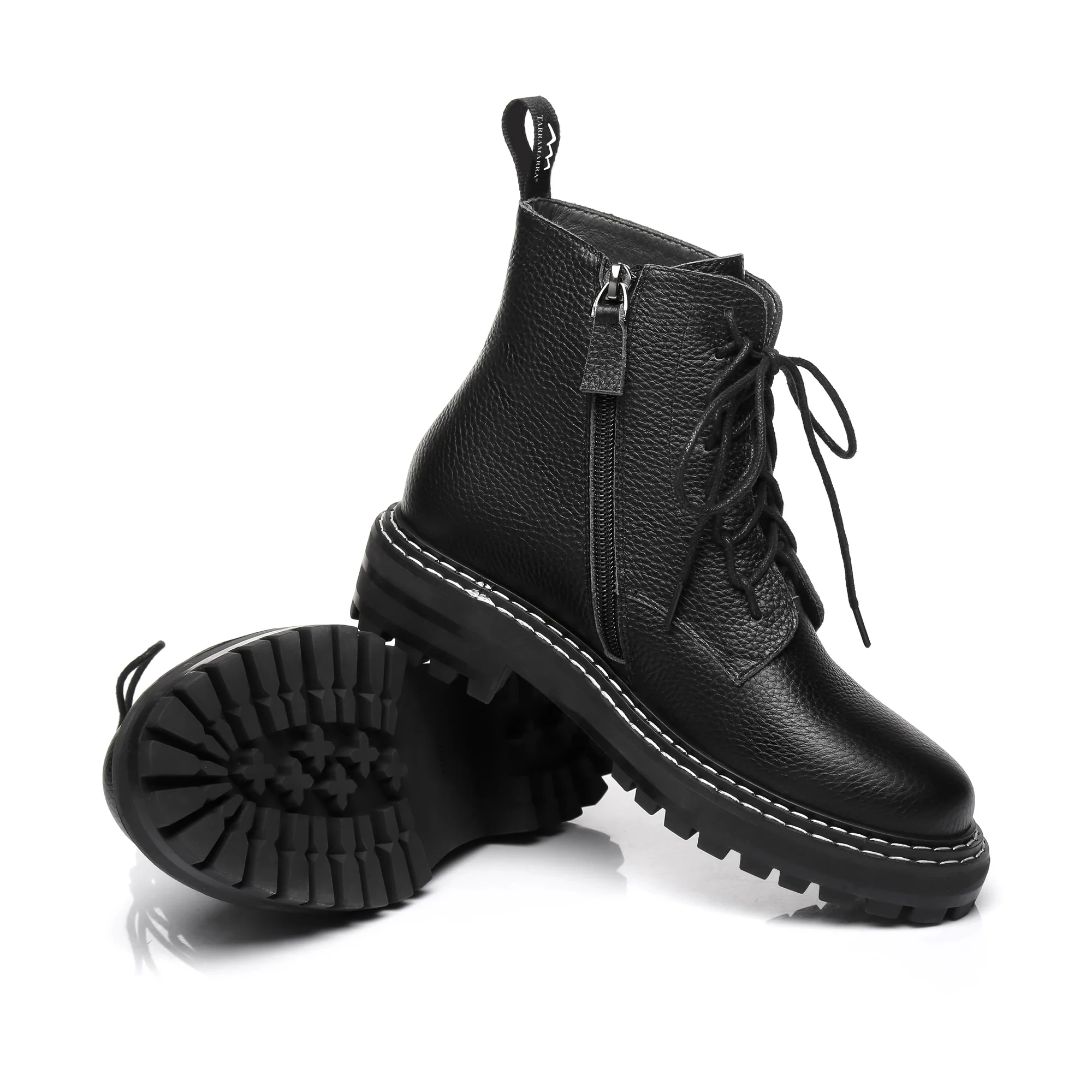 Logan Black Leather Boots - Image 7