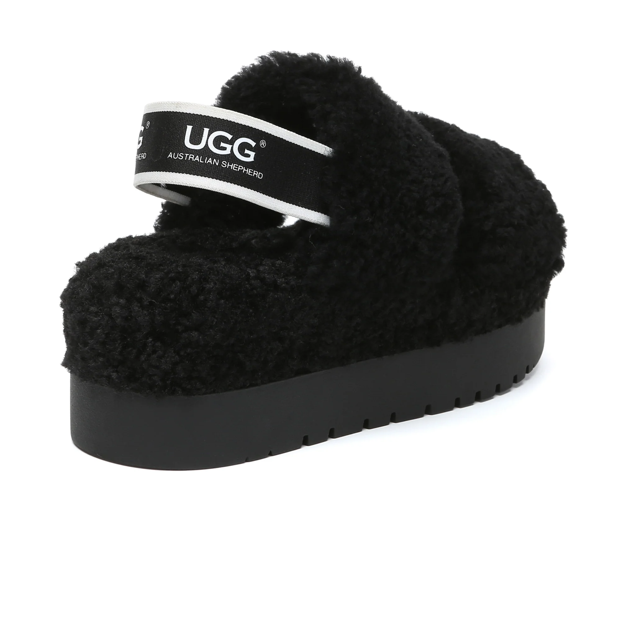 Double Strap Slingback Platform UGG Slippers - Image 2