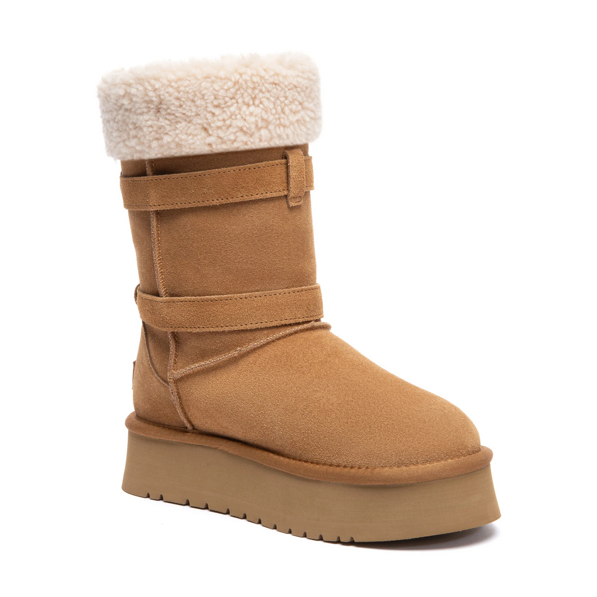 Nordic Buckle Strap Short Platform UGG Boots - Image 3