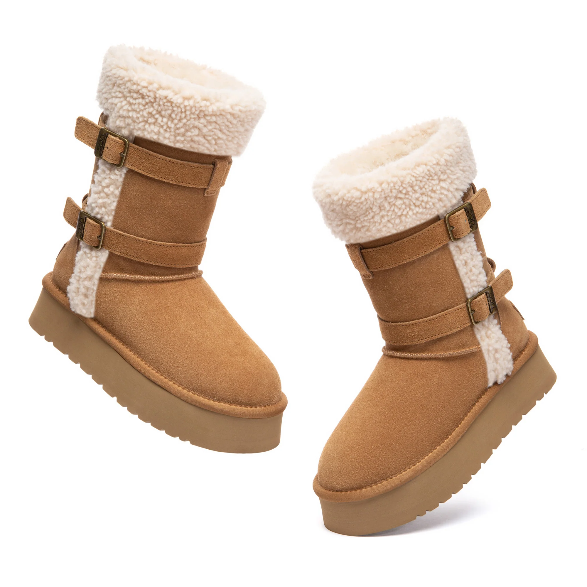 Nordic Buckle Strap Short Platform UGG Boots - Image 4