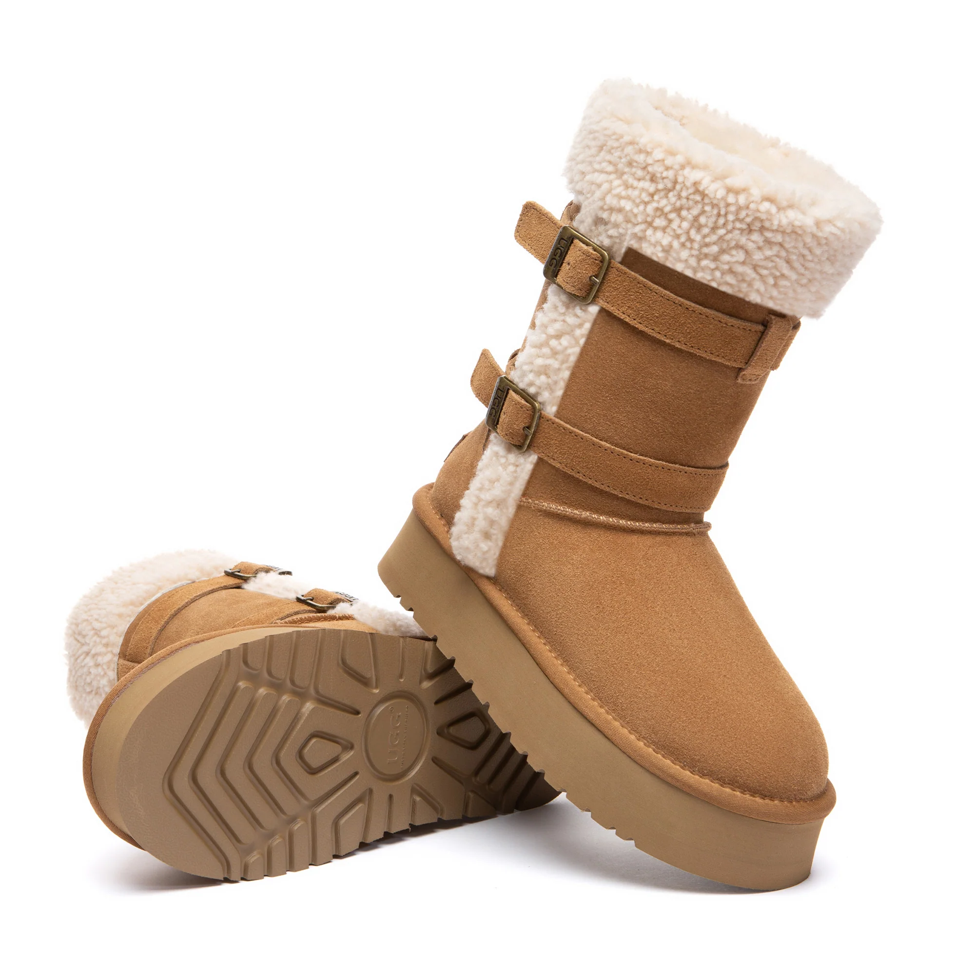 Nordic Buckle Strap Short Platform UGG Boots - Image 5
