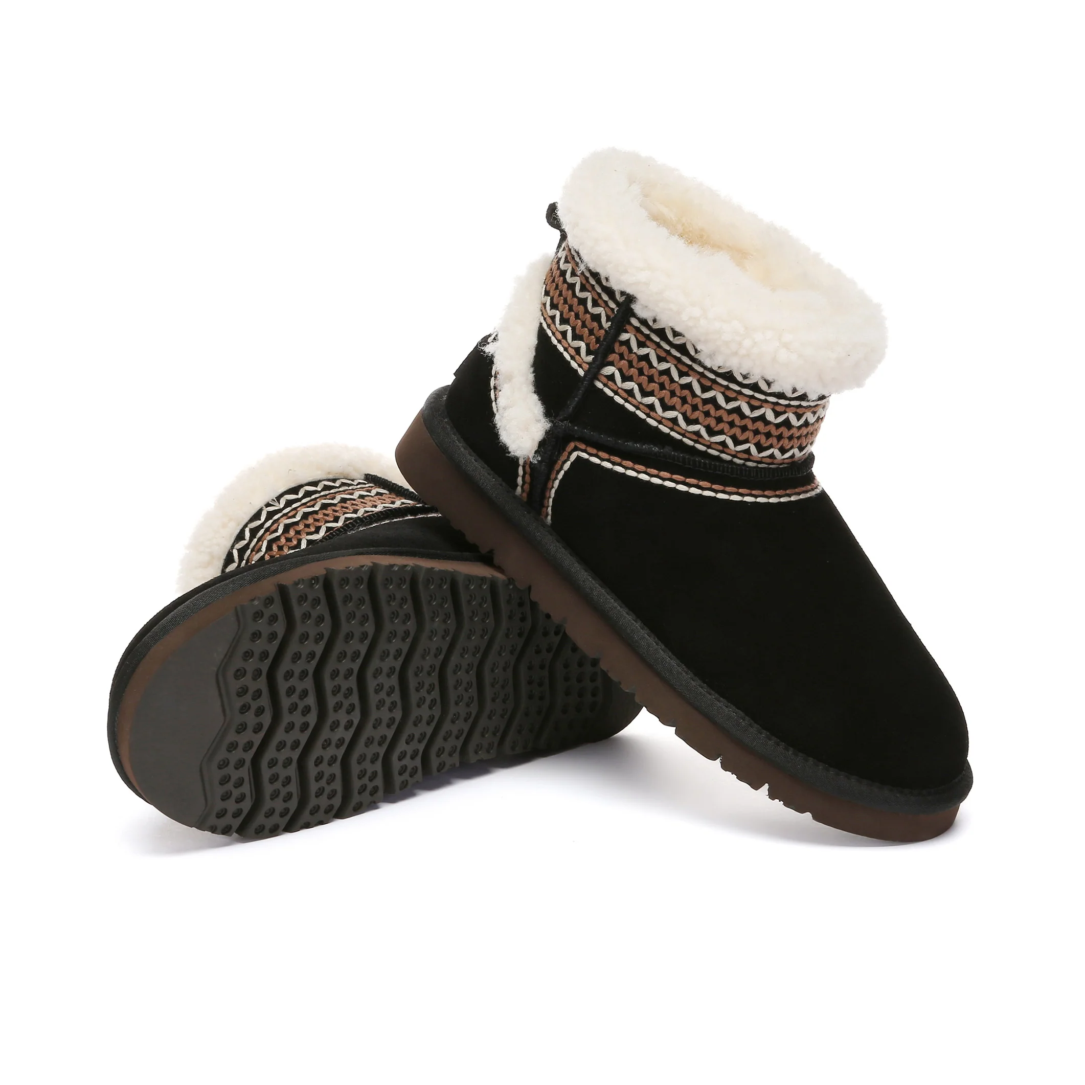 Nordic Pattern Shearling UGG Boots - Image 10