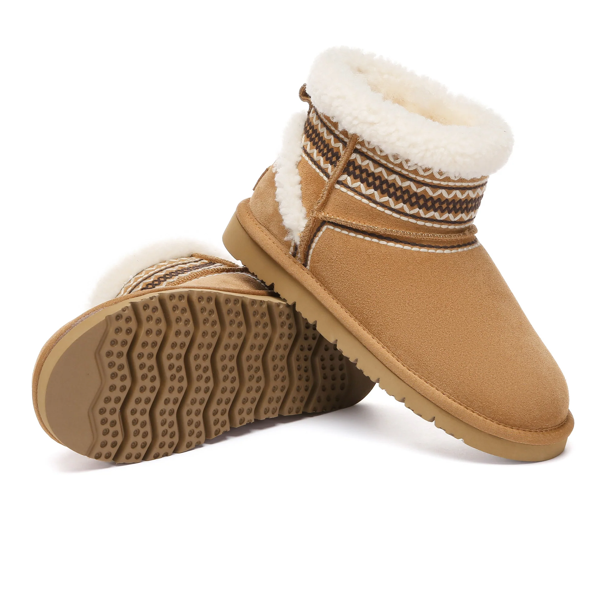 Nordic Pattern Shearling UGG Boots - Image 6
