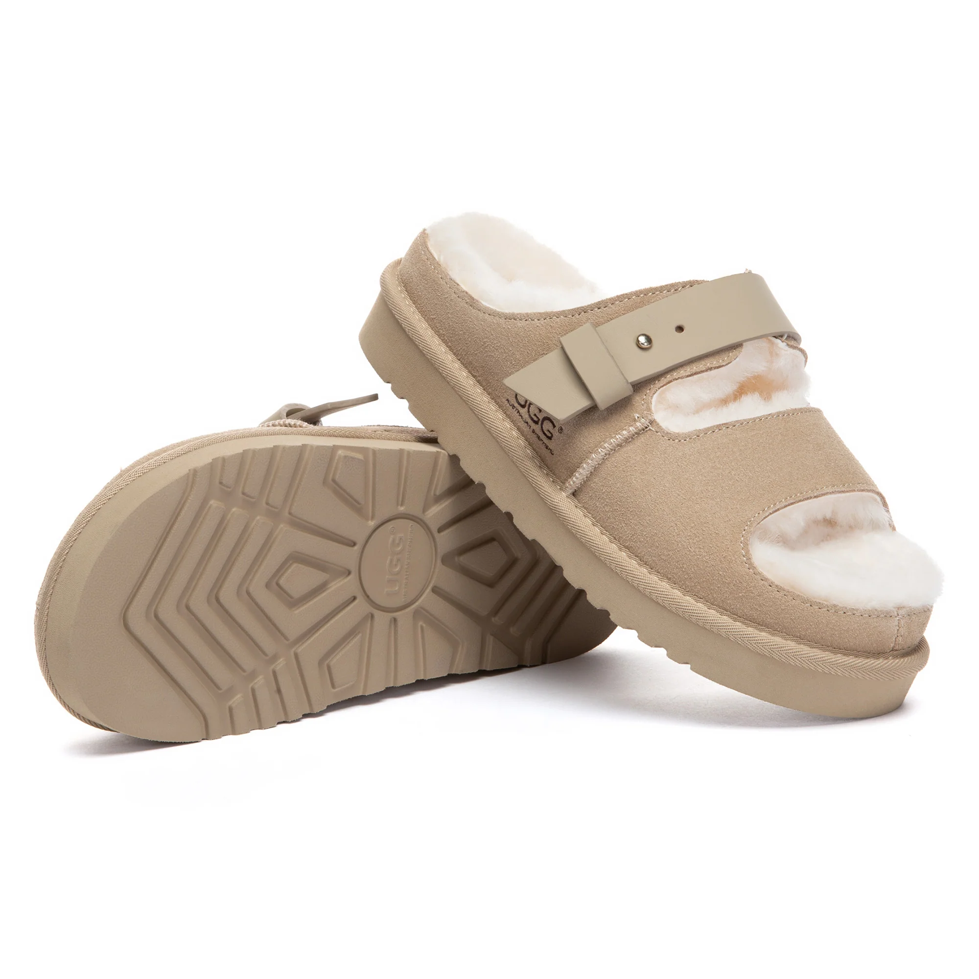 Open-Toe Adjustable Strap UGG Slippers - Image 10