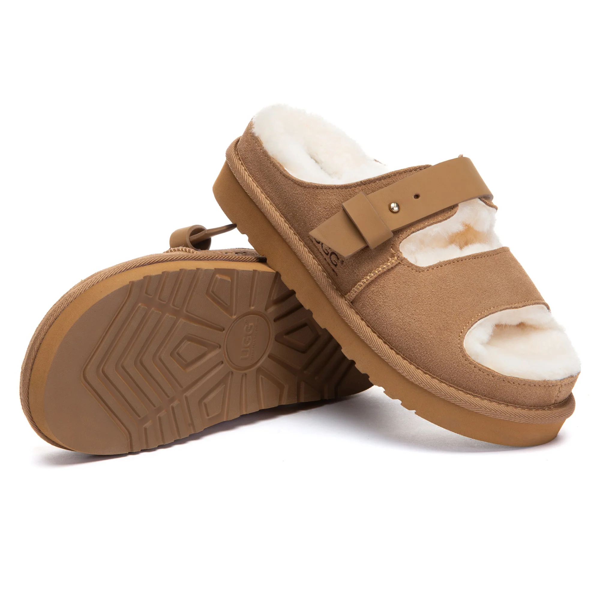 Open-Toe Adjustable Strap UGG Slippers - Image 5