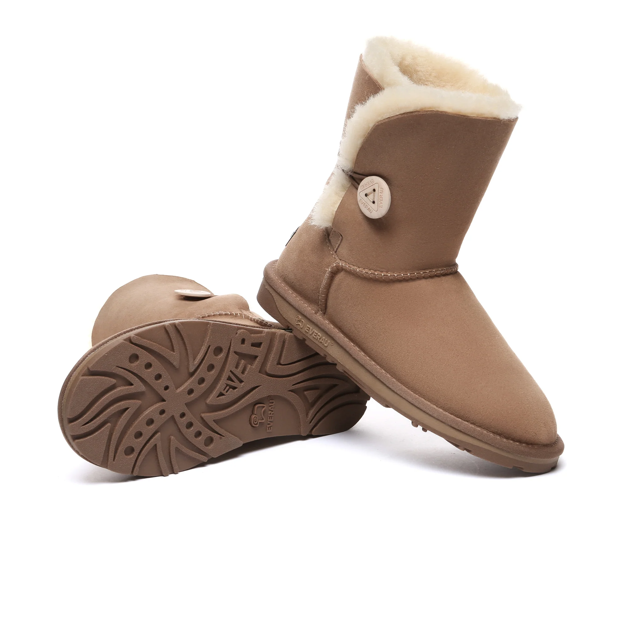 Premium Short Button Classic Sheepskin UGG Boots - Image 5