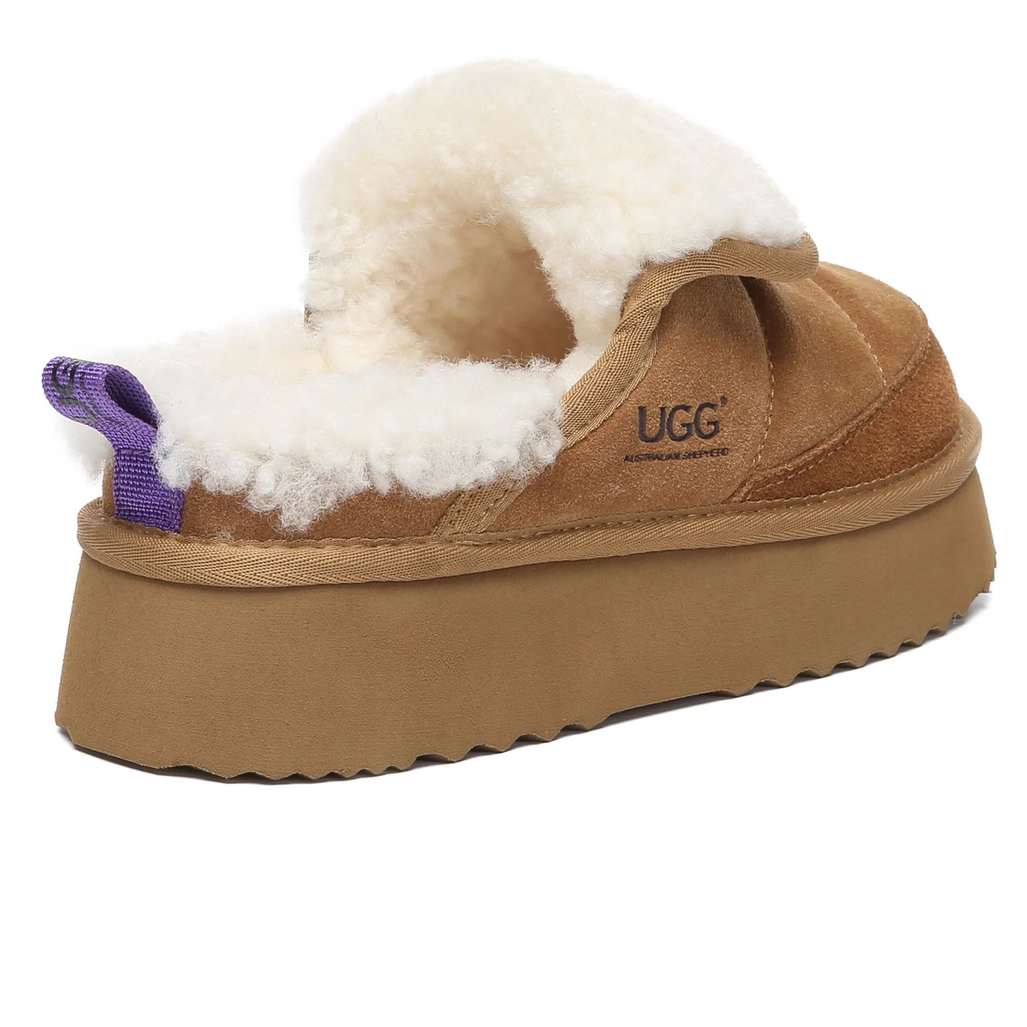 Puffer UGG Sheepskin Platform Slippers - Image 2