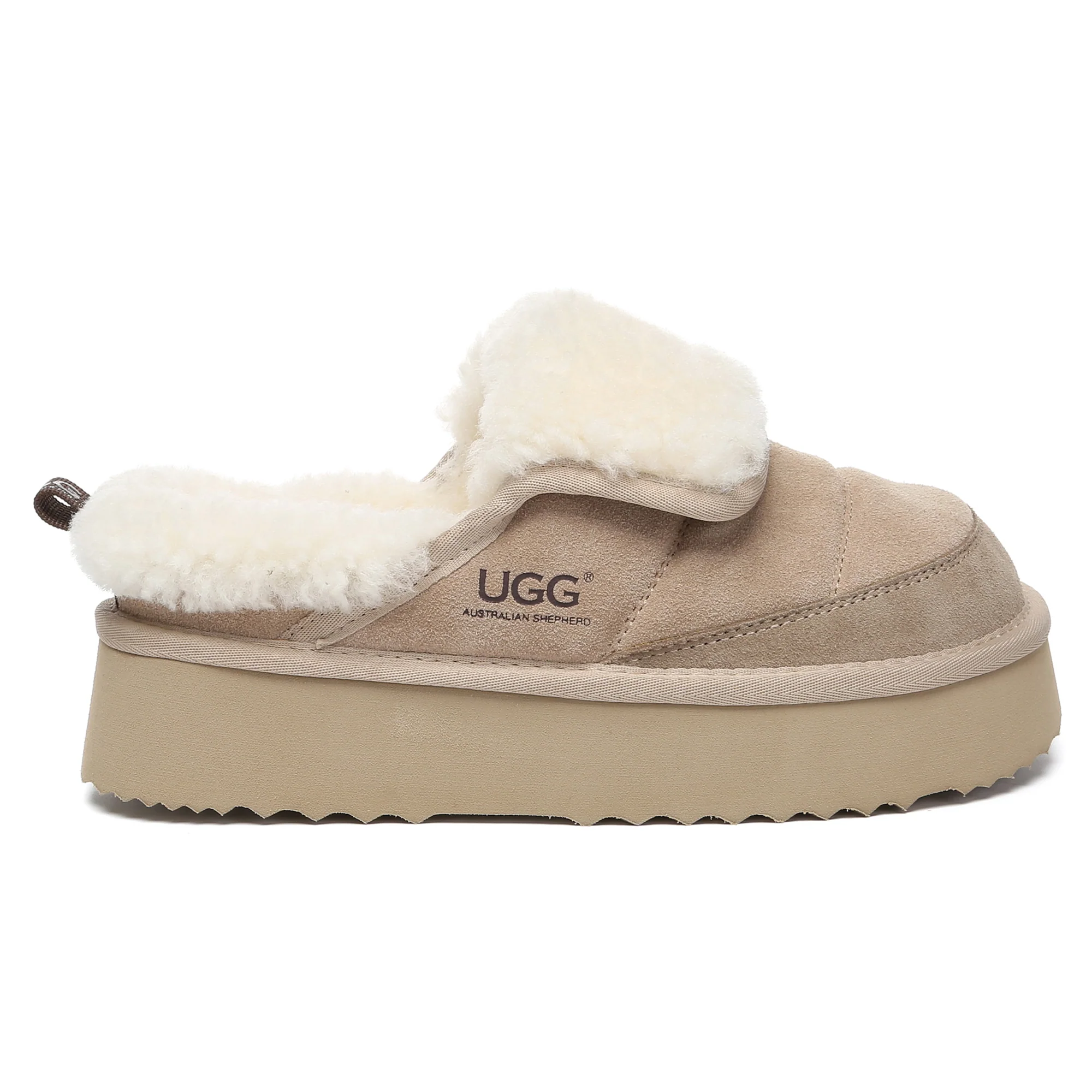Puffer UGG Sheepskin Platform Slippers - Image 6