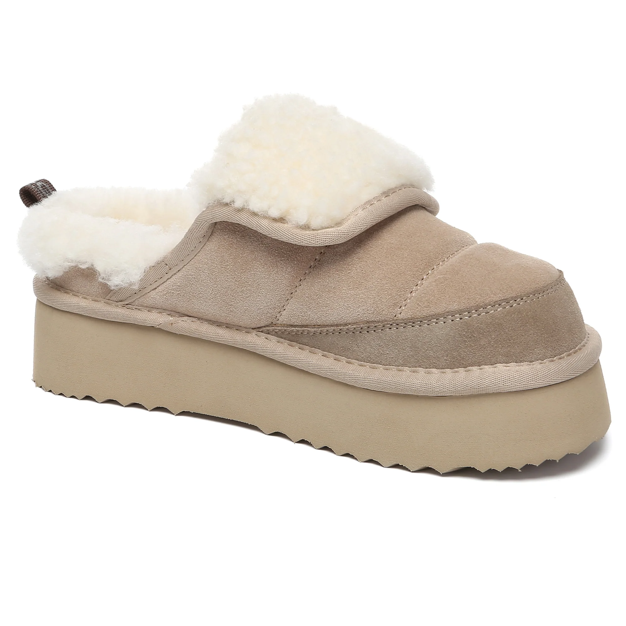 Puffer UGG Sheepskin Platform Slippers - Image 8