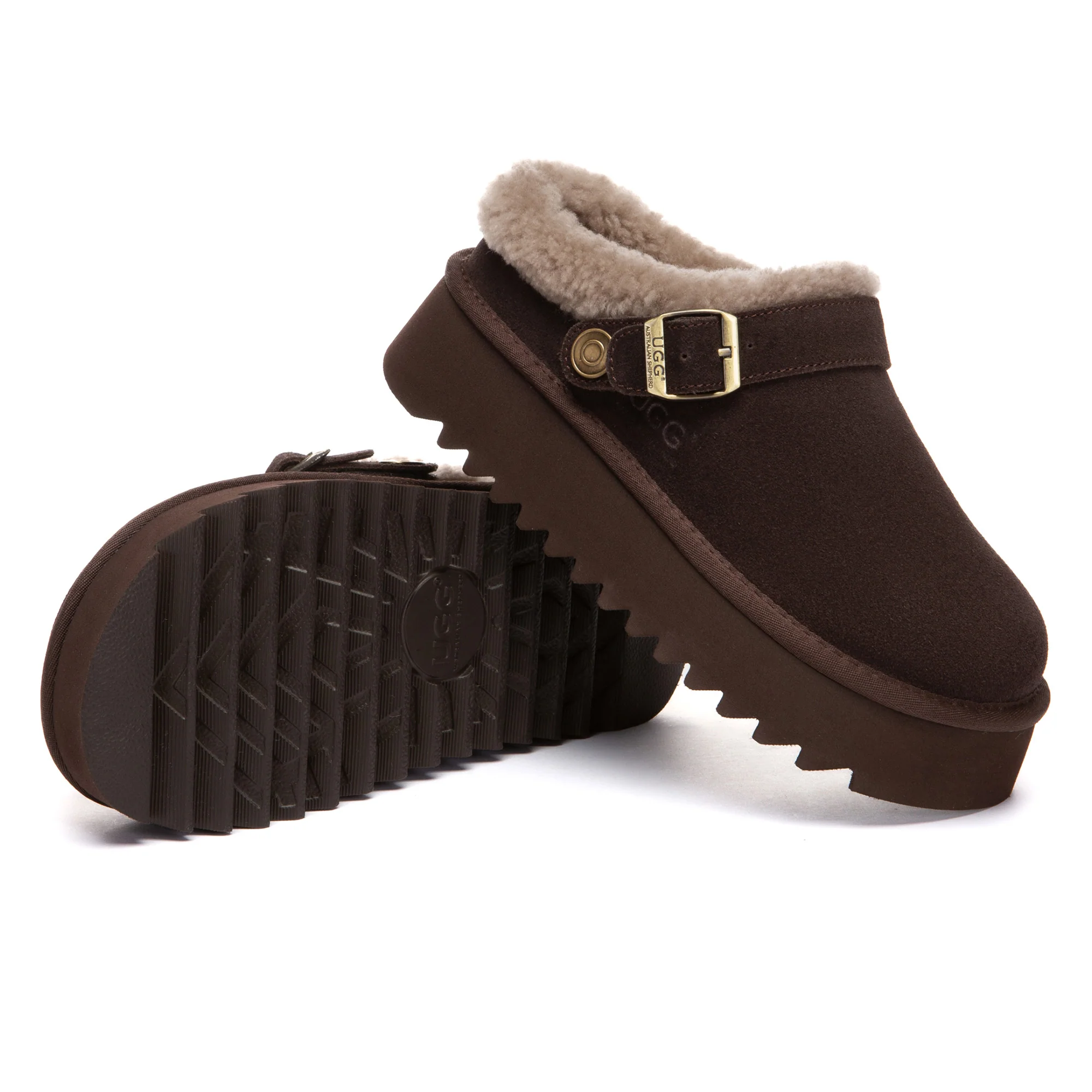 Pulse Buckle Strap UGG Platform Slippers - Image 10