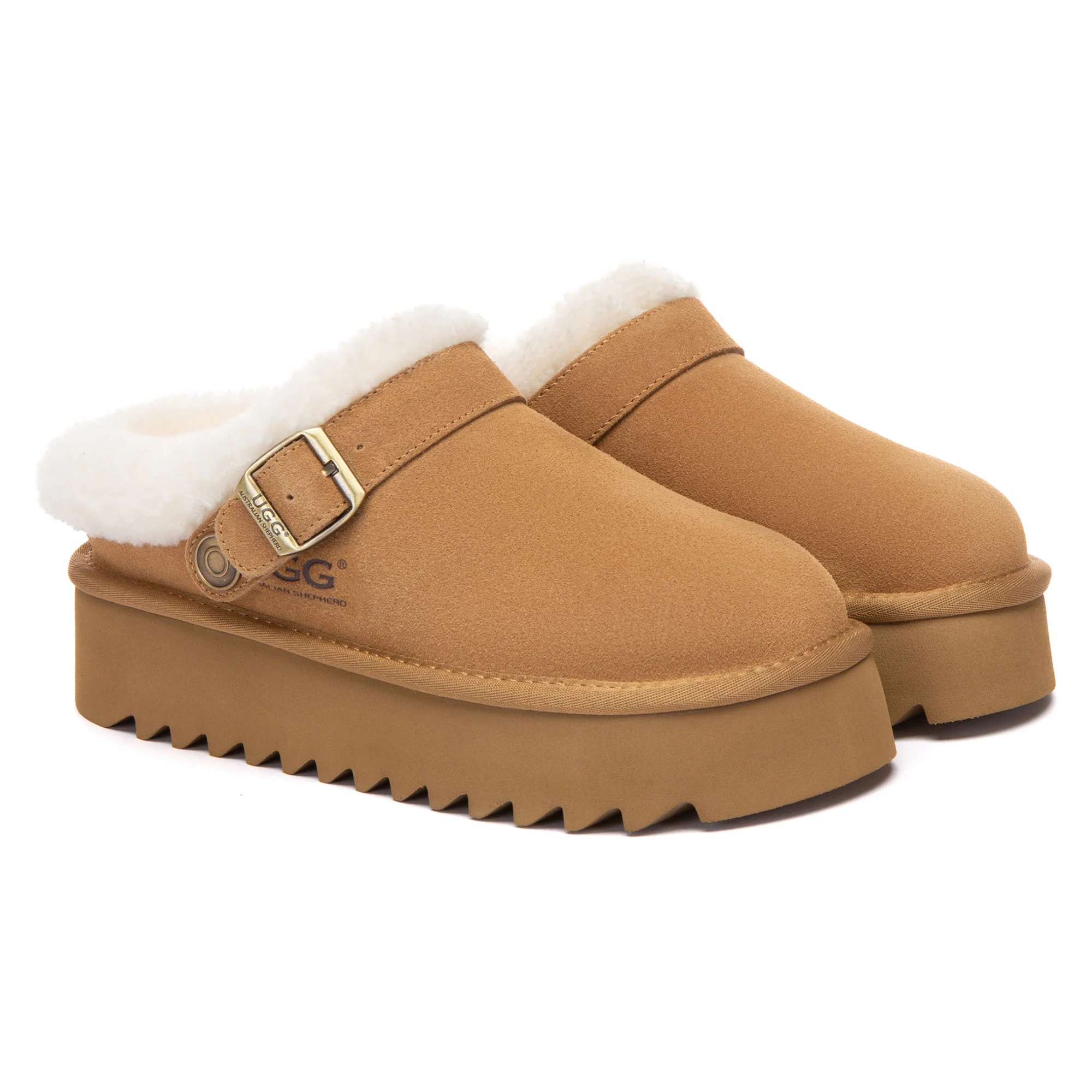 Pulse Buckle Strap UGG Platform Slippers - Image 4