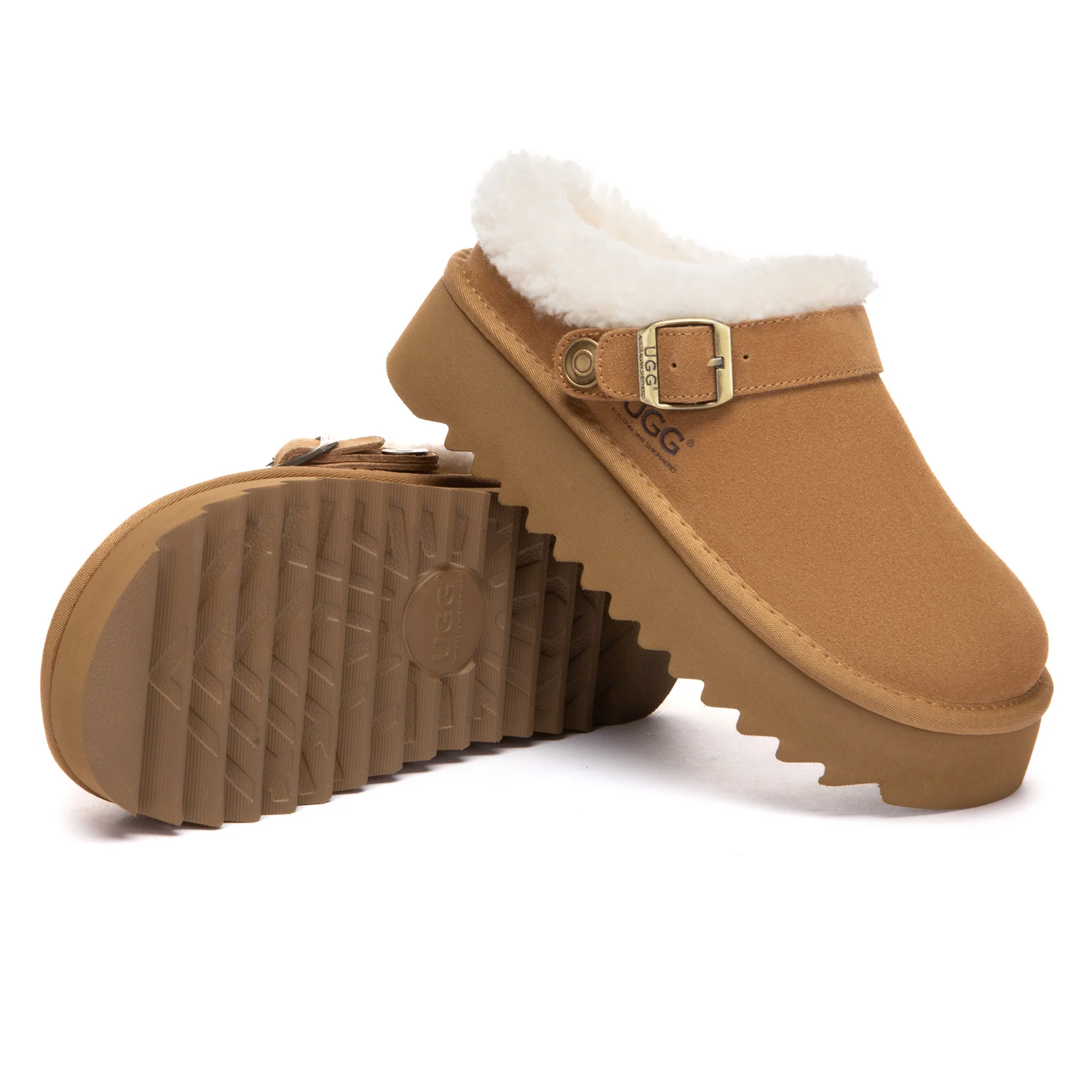 Pulse Buckle Strap UGG Platform Slippers - Image 5
