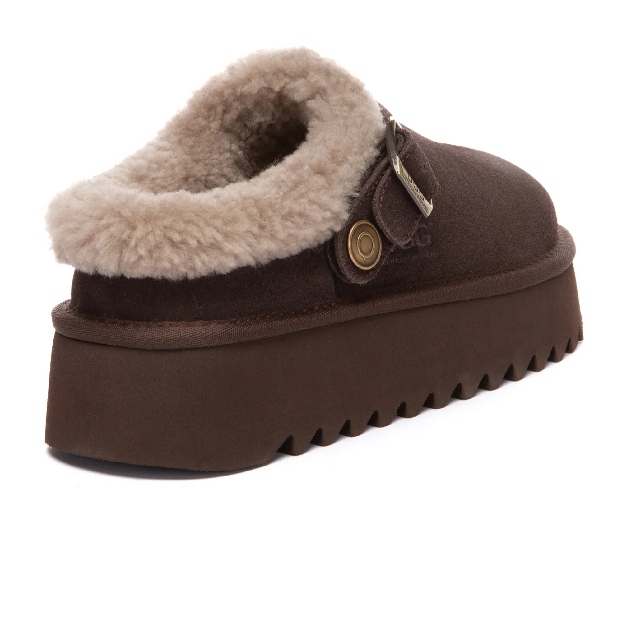 Pulse Buckle Strap UGG Platform Slippers - Image 7