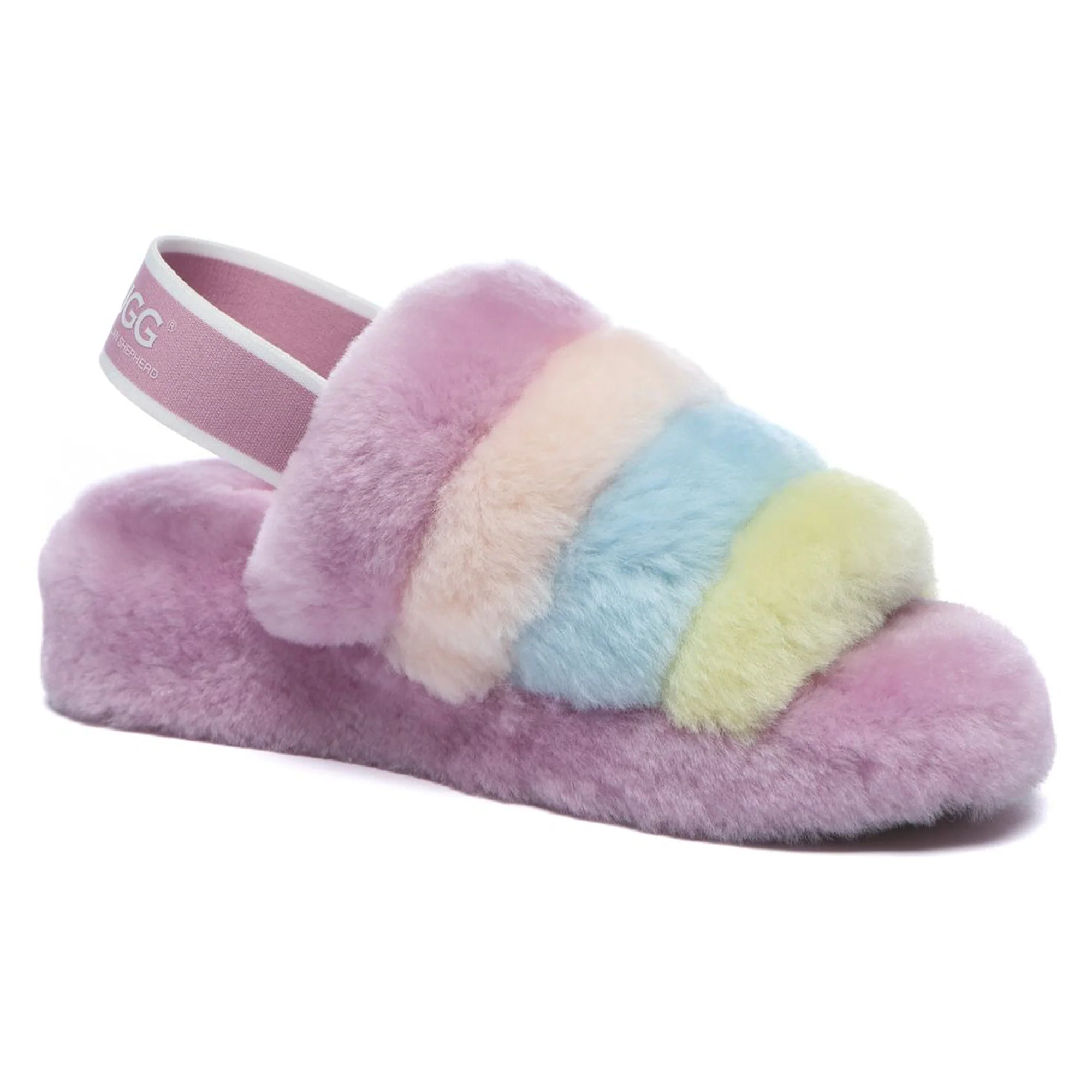 Rainbow Puffy UGG Slippers - Image 3