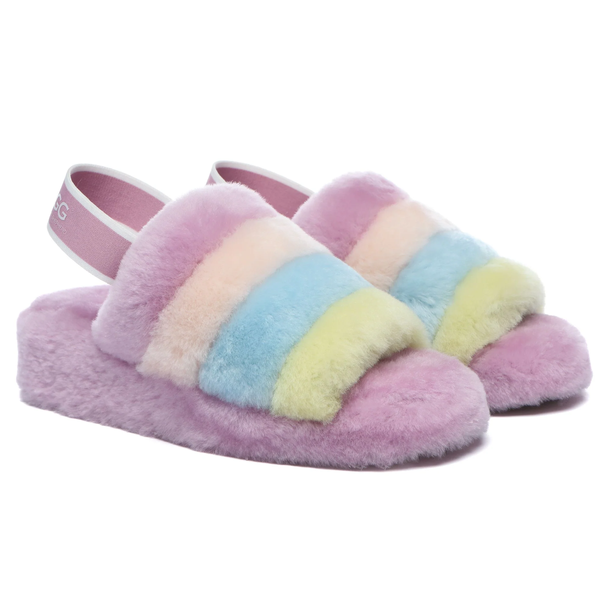 Rainbow Puffy UGG Slippers - Image 4