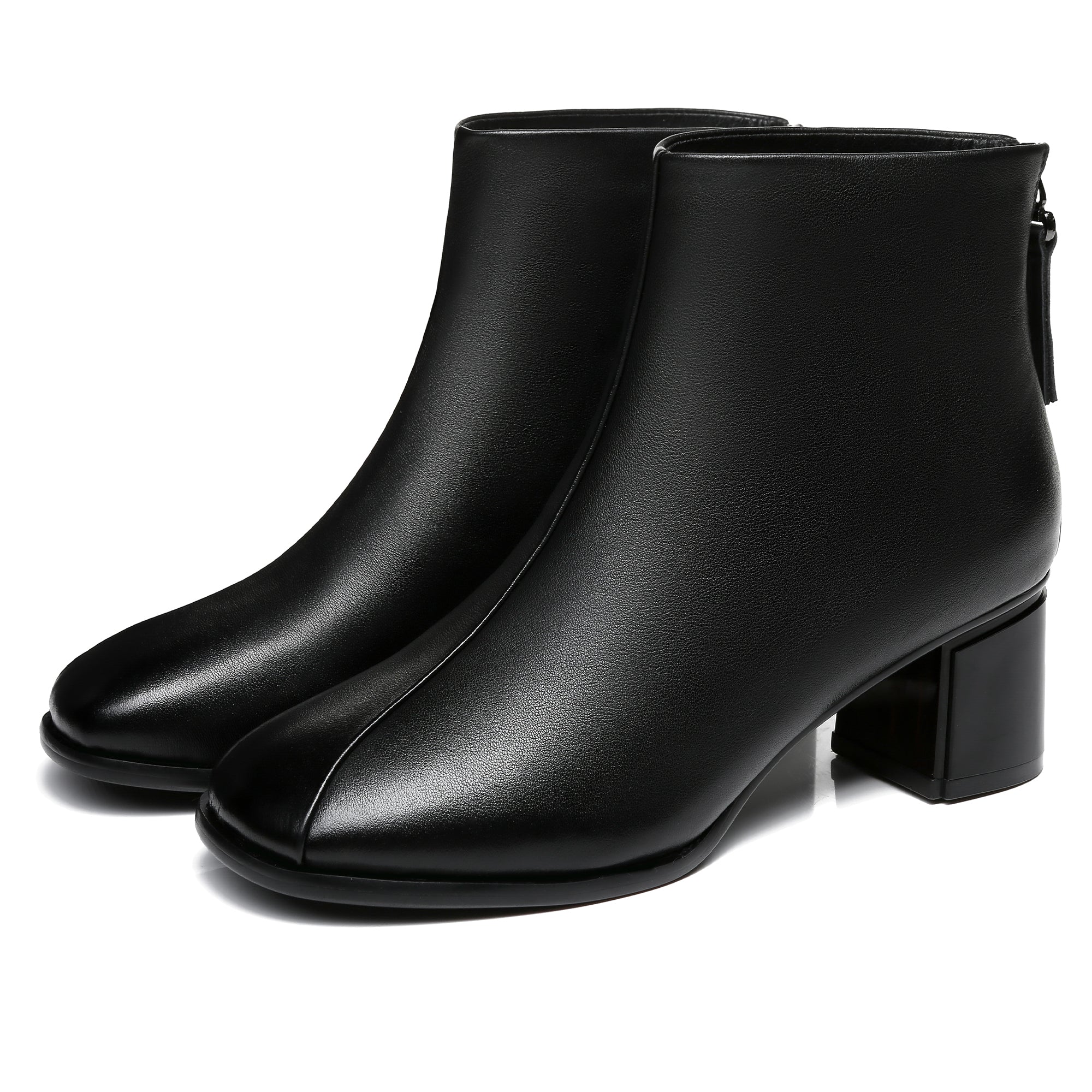 Roma Black Leather Ankle boots - Image 4