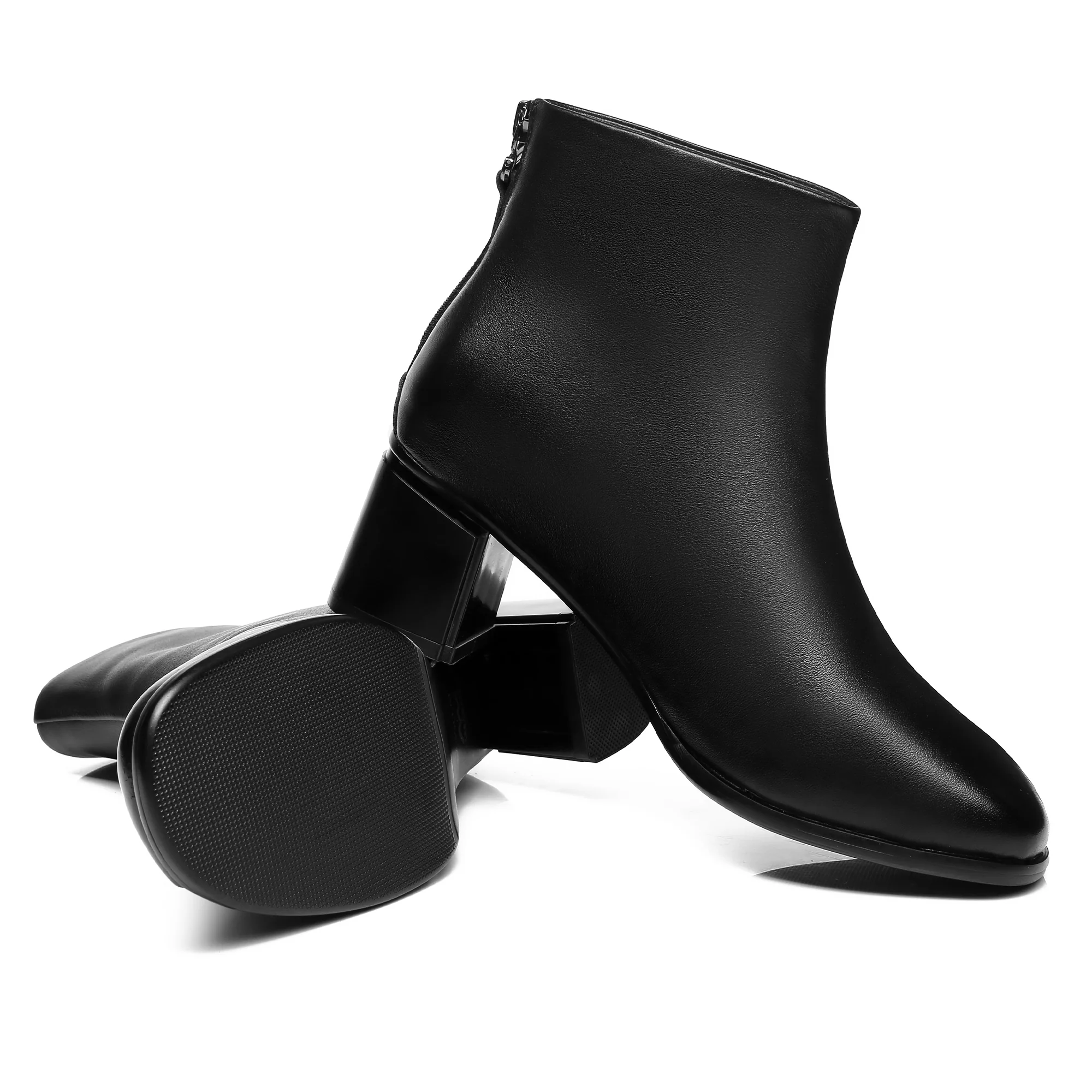Roma Black Leather Ankle boots - Image 6