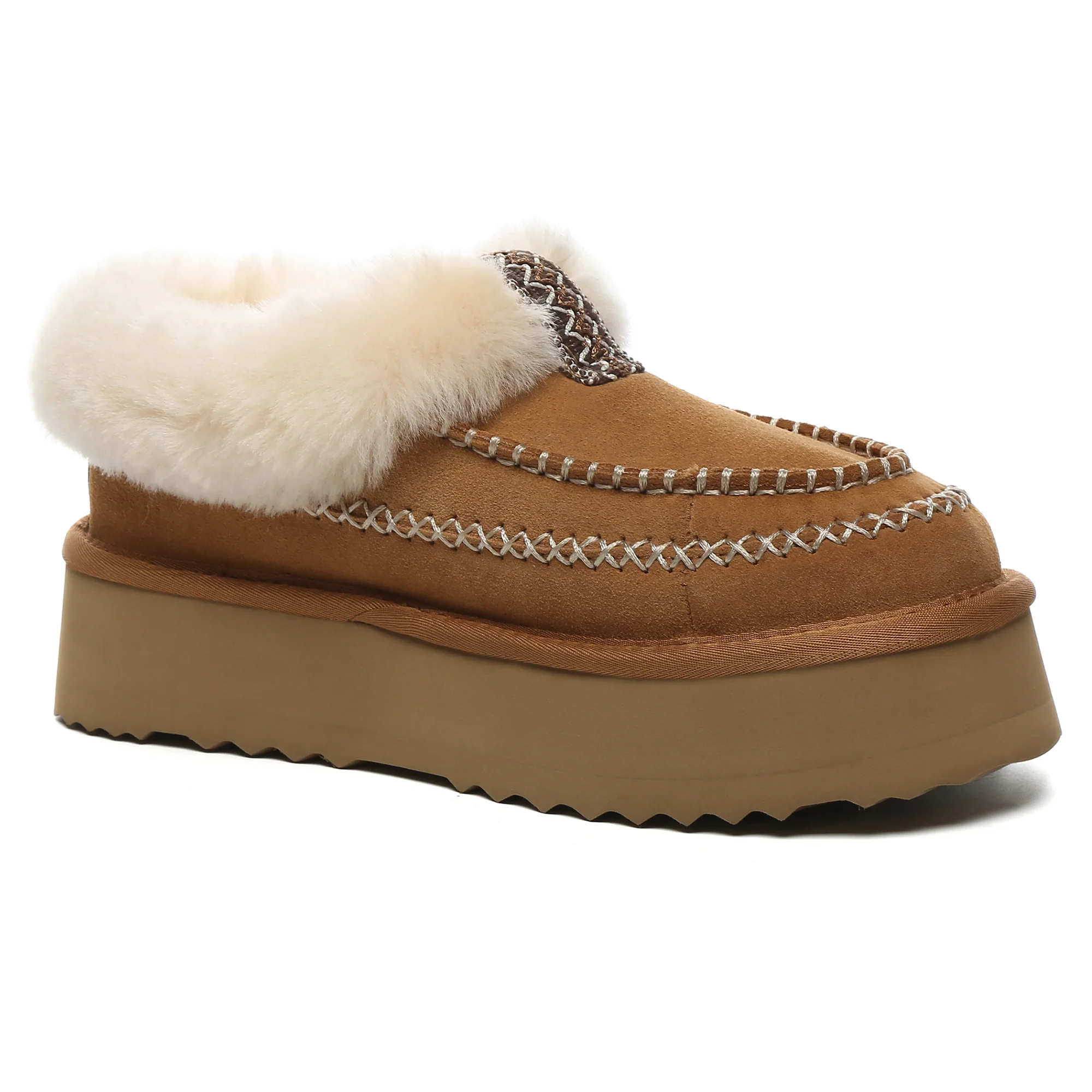 Santana Stitch UGG Ankle Platform Slippers - Image 3