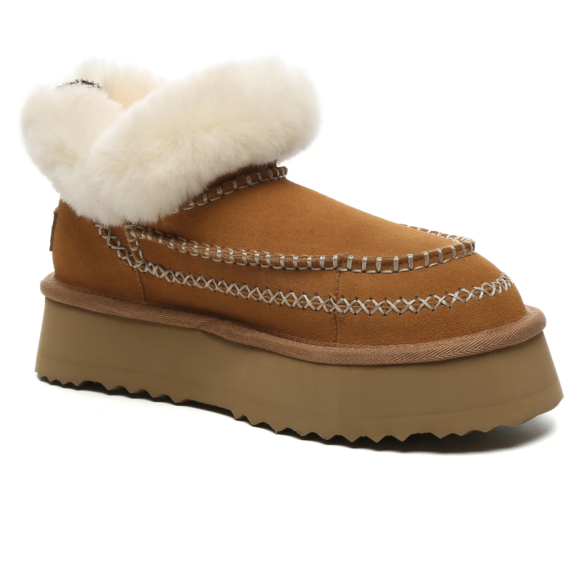 Santana Stitch UGG Mini Ankle Platform Slippers - Image 2