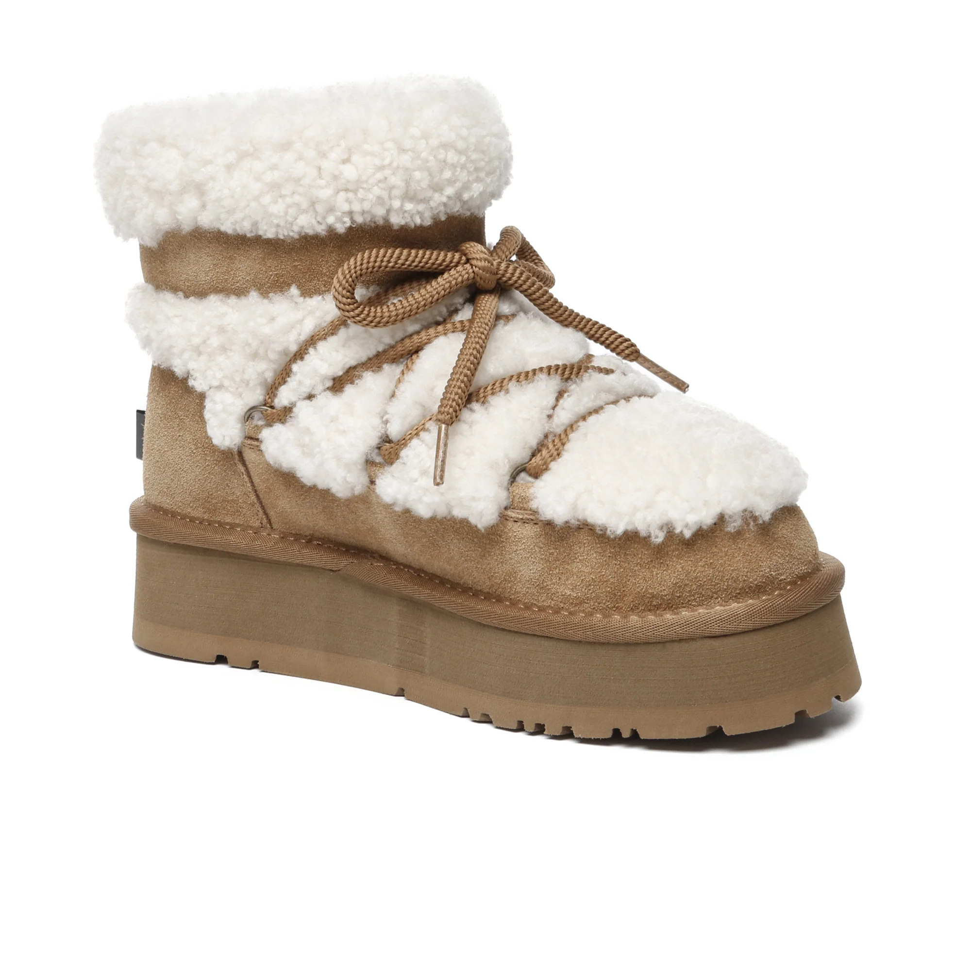 Shearling Lace UGG Platform Boots - Image 3