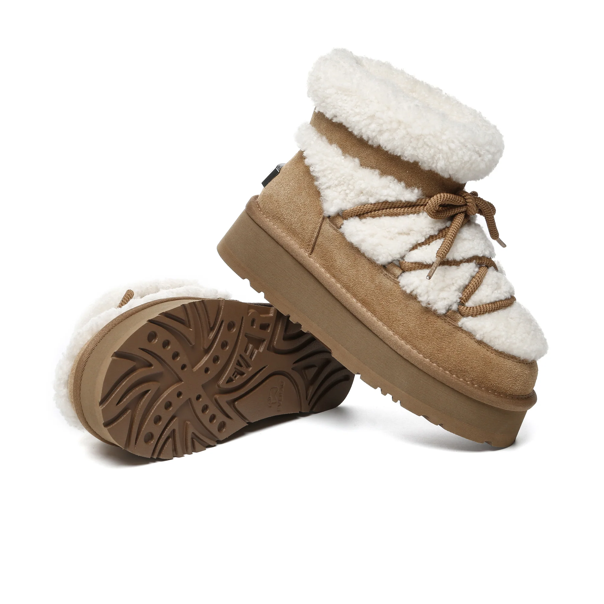 Shearling Lace UGG Platform Boots - Image 5