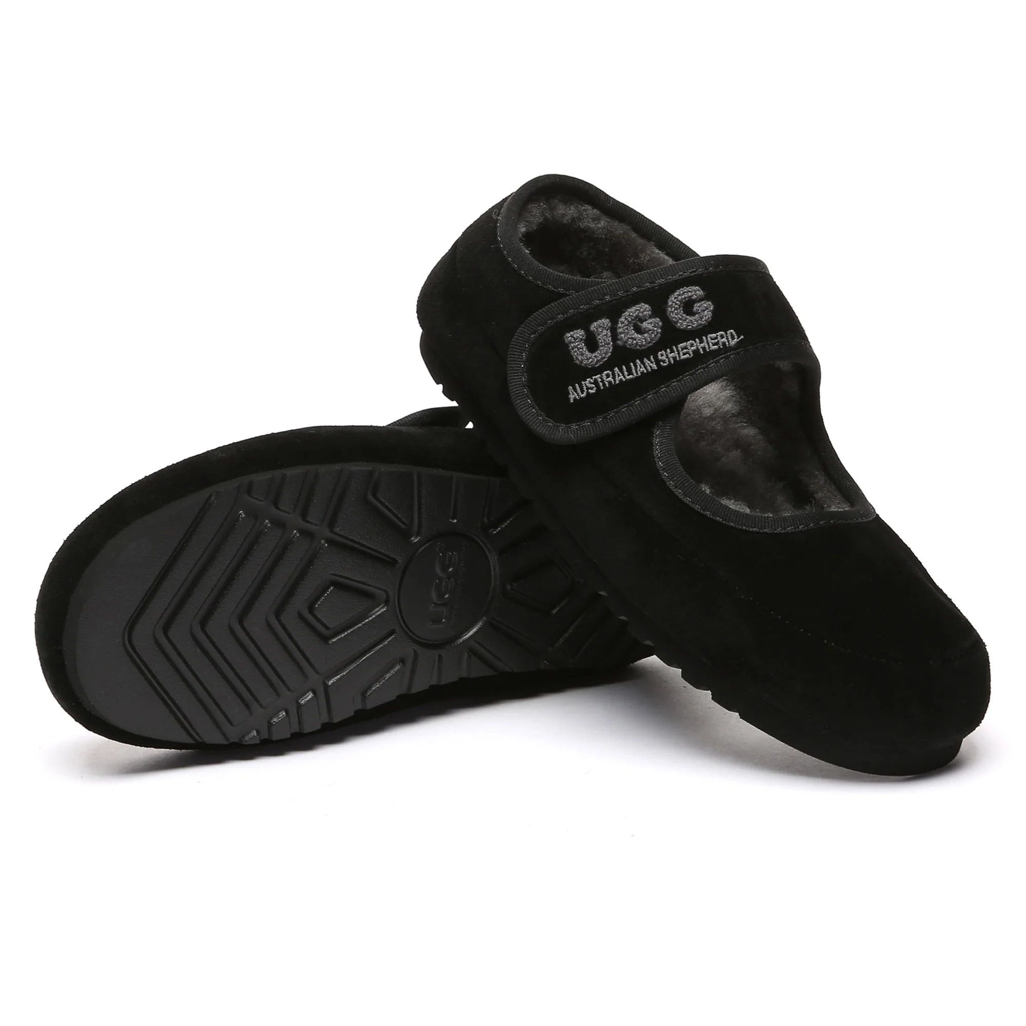 Shearling Logo Strap UGG Slippers - Image 11