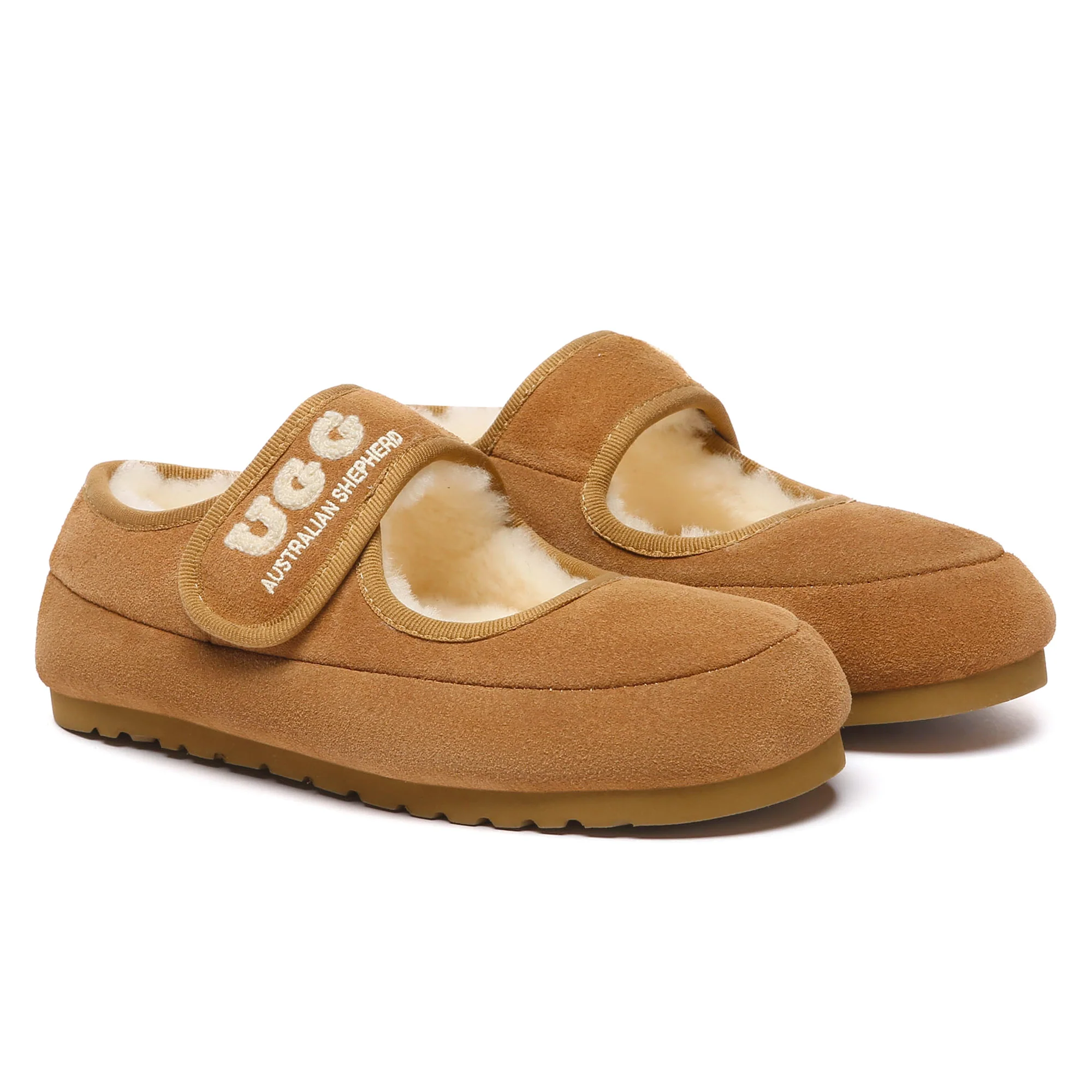 Shearling Logo Strap UGG Slippers - Image 4