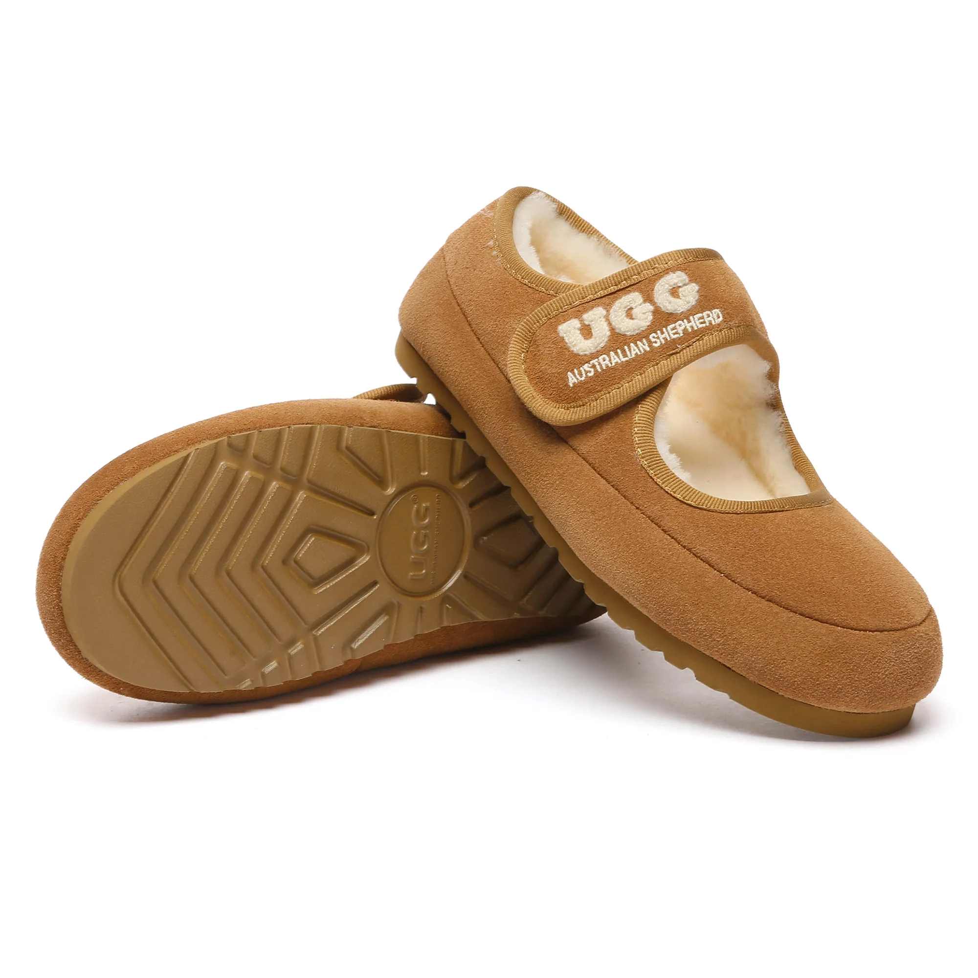 Shearling Logo Strap UGG Slippers - Image 5