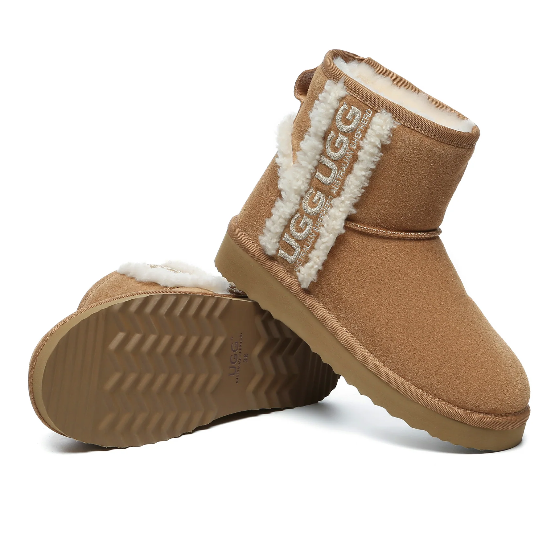 Shearling Wool Side Mini UGG Boots - Image 14