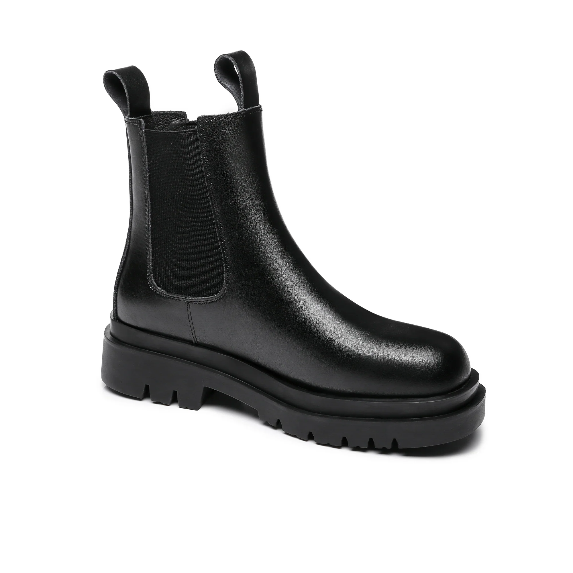 Sienna Black Leather Ankle Boots - Image 3