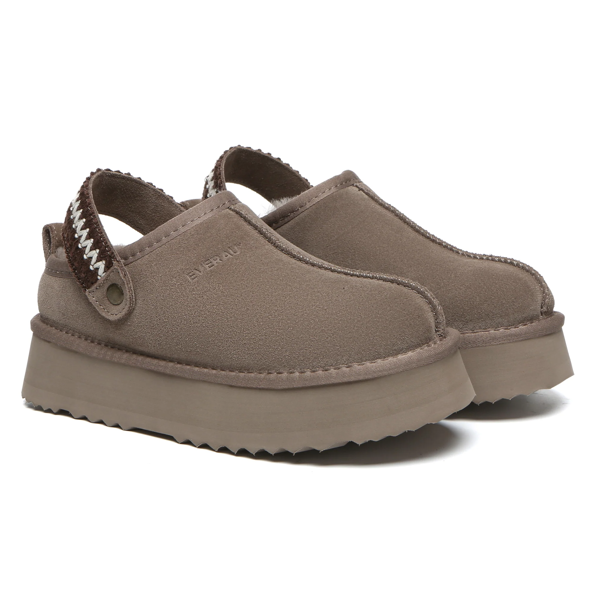 Slingback Knitted UGG Platform Slippers - Image 14