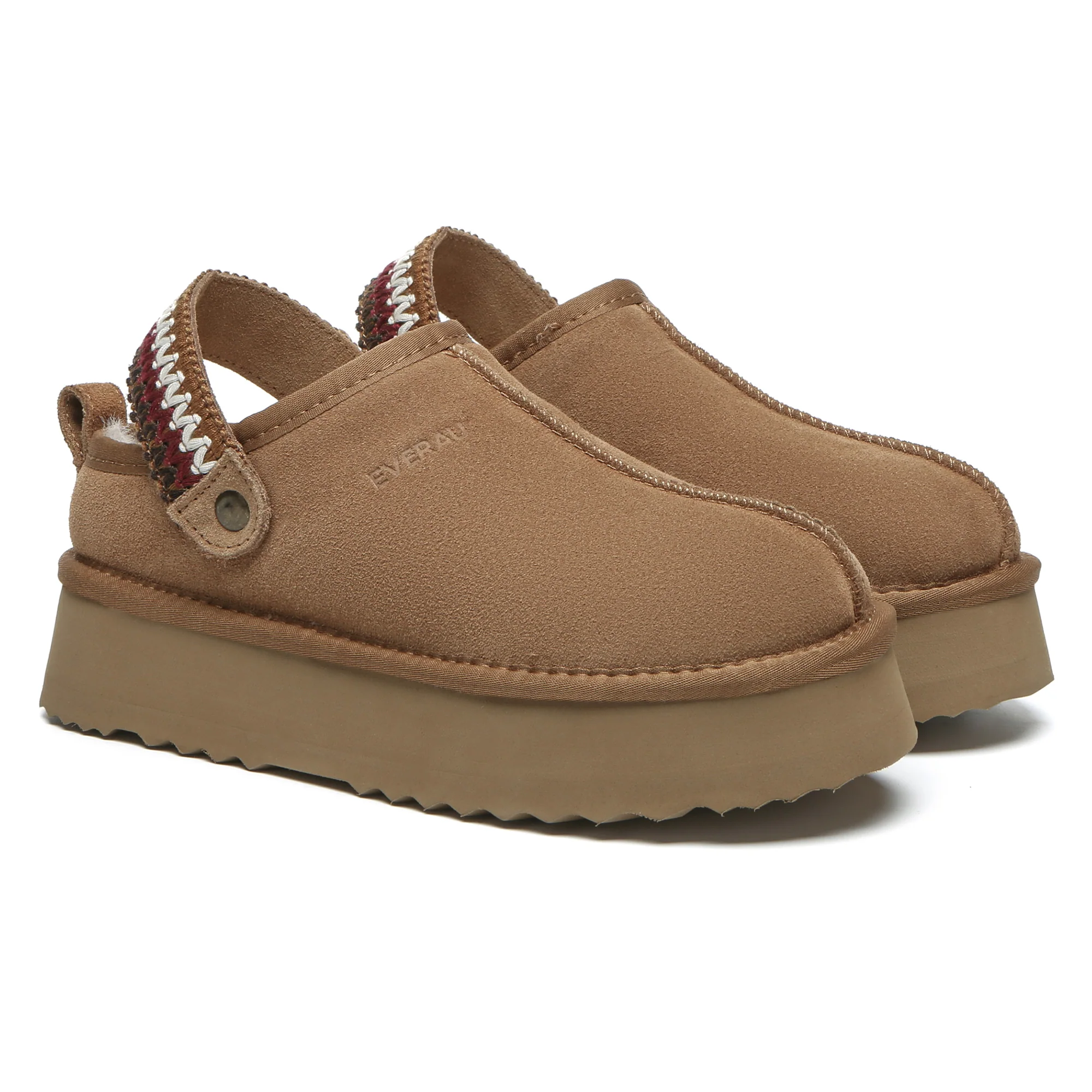 Slingback Knitted UGG Platform Slippers - Image 4