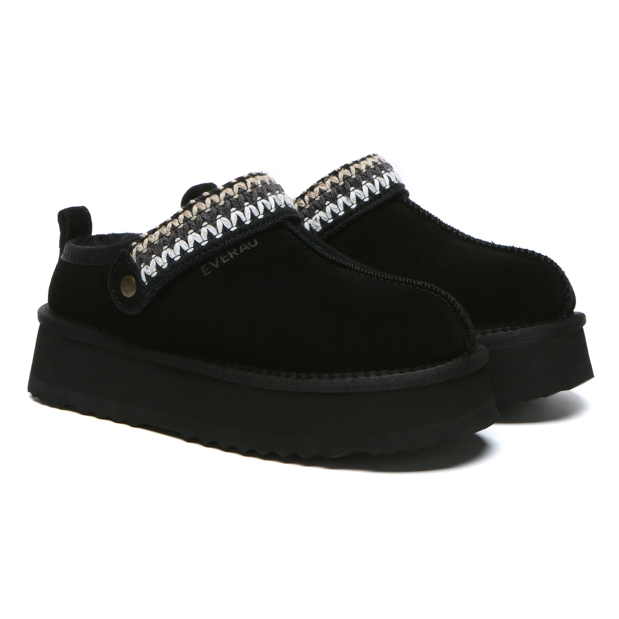 Slingback Knitted UGG Platform Slippers - Image 9
