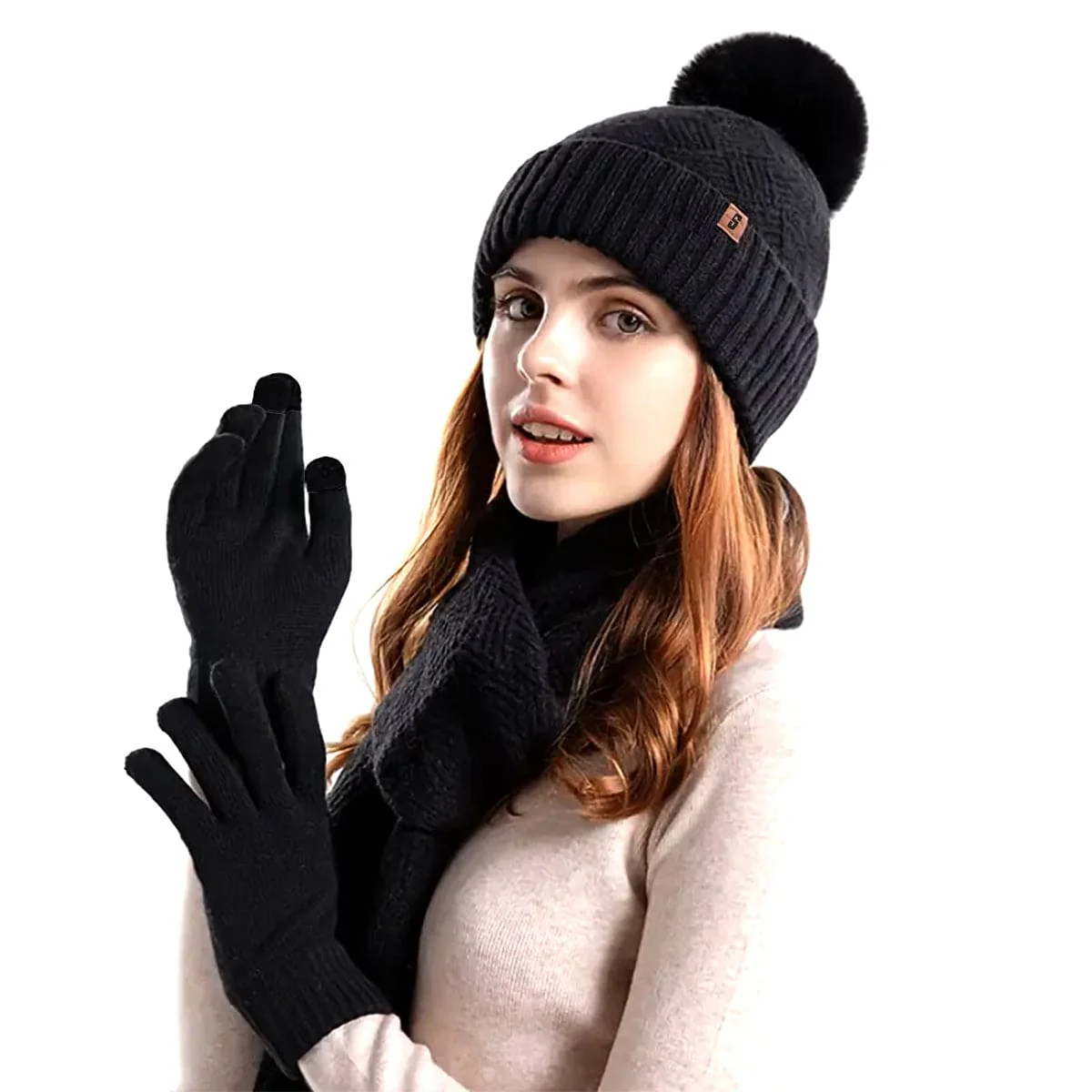 Snuggyz® 3 in 1 Beanie Scarf Gloves Set - Image 5