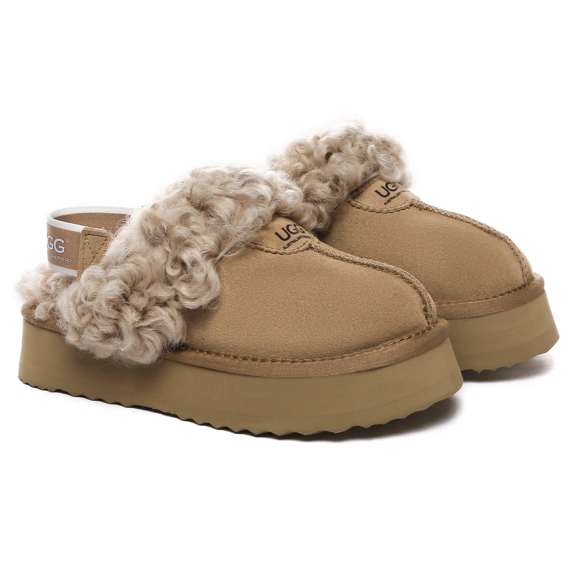 UGG Fuzzy Waffle Slingback Platform Slides - Image 4