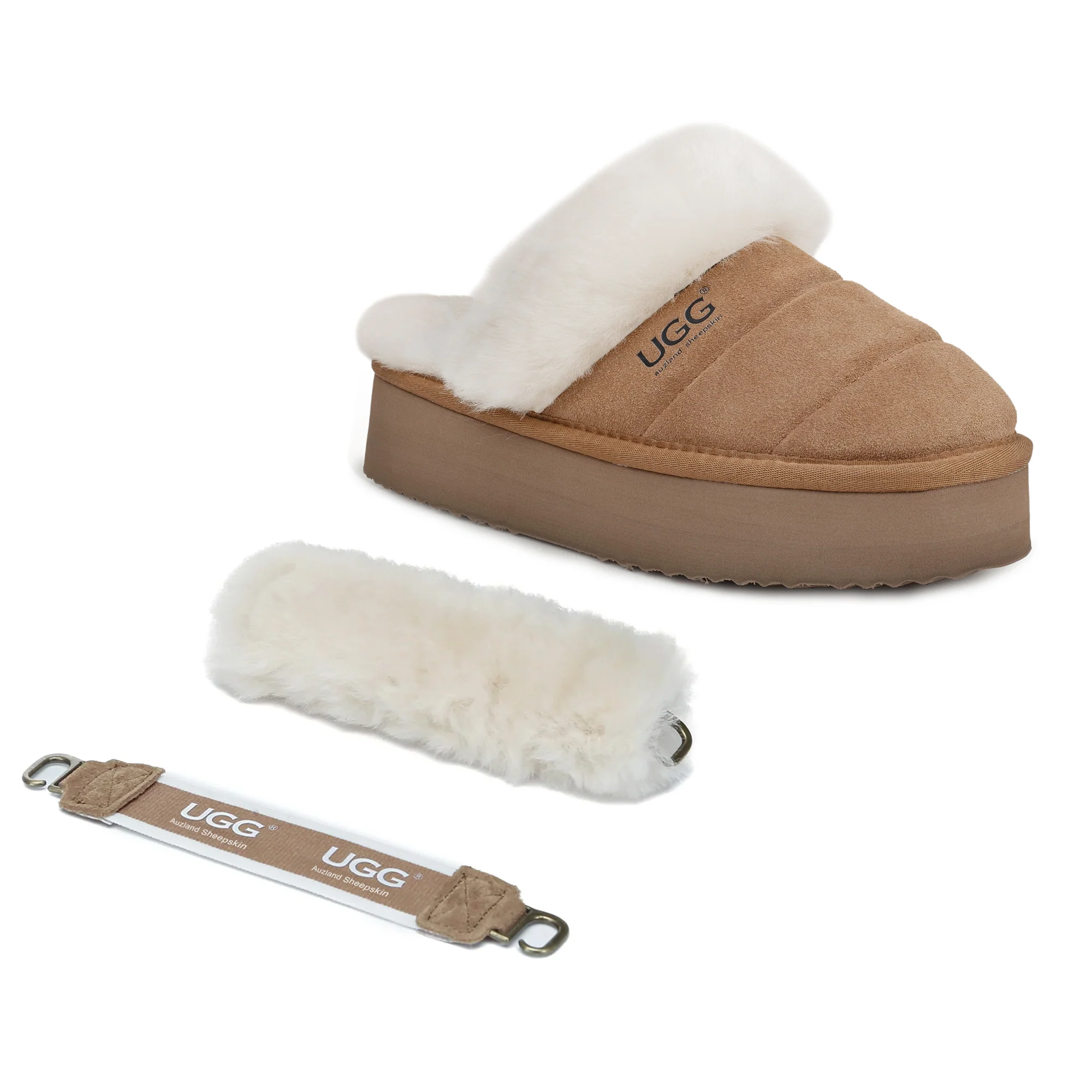 UGG Platform 3-in-1 Puffer Straps Scuff Slippers - Image 9