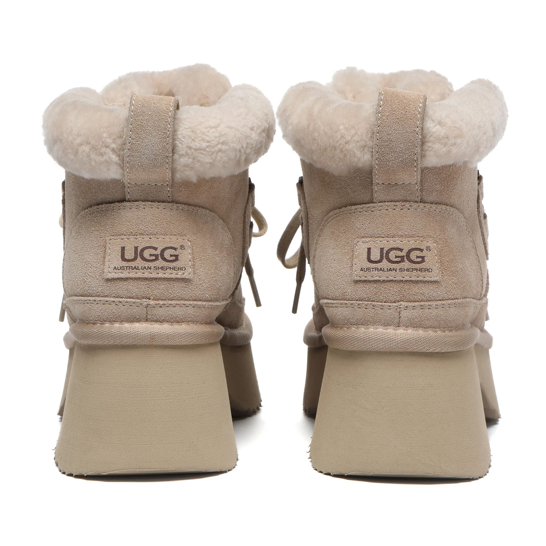 UGG Platform Lace-up Shearling Upper Boots - Image 10