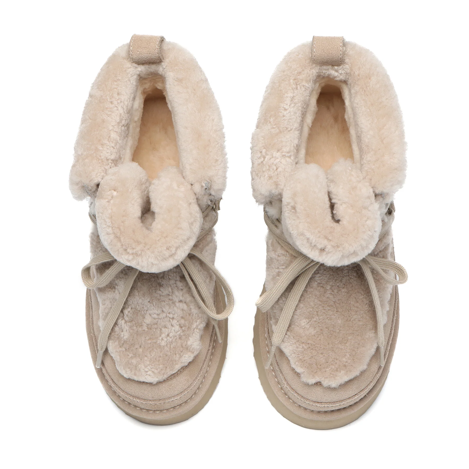UGG Platform Lace-up Shearling Upper Boots - Image 11