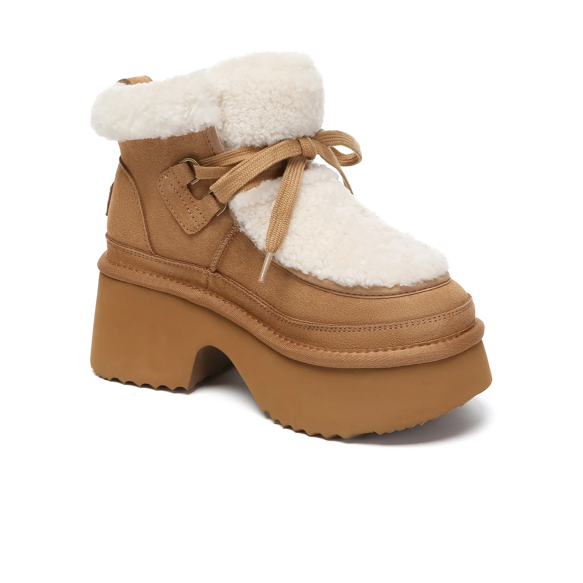 UGG Platform Lace-up Shearling Upper Boots - Image 3