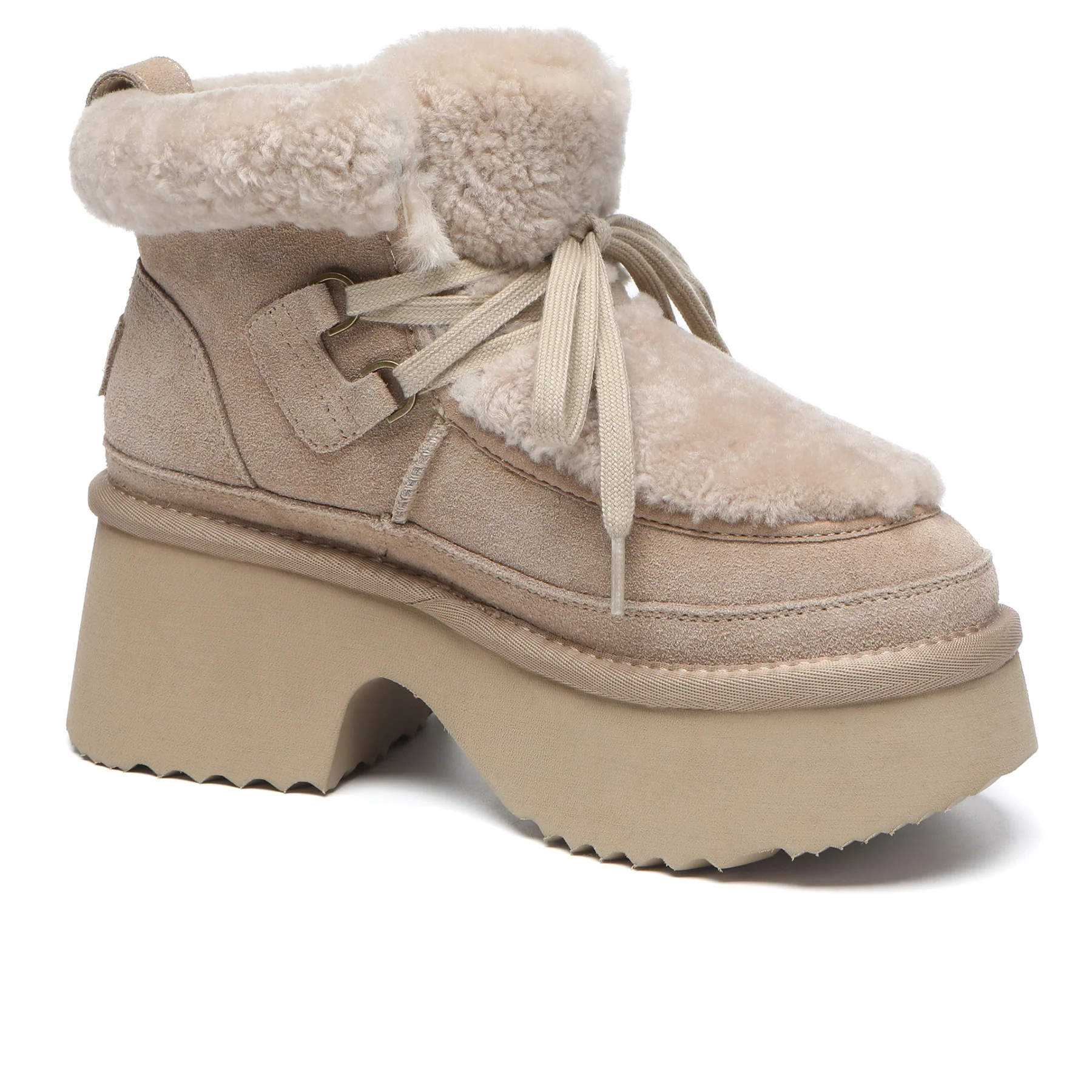 UGG Platform Lace-up Shearling Upper Boots - Image 7