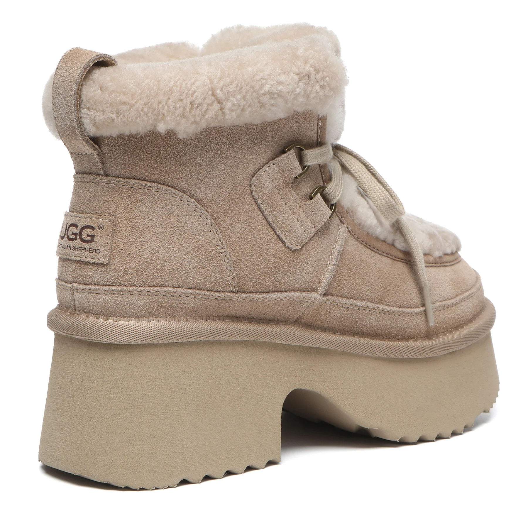 UGG Platform Lace-up Shearling Upper Boots - Image 8