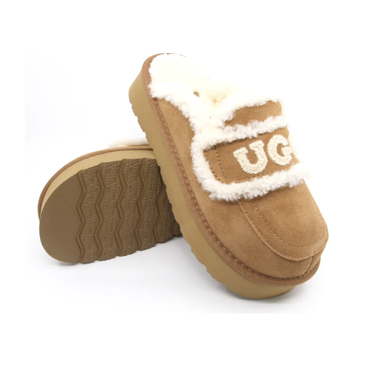 UGG Shearling Platform Slippers - Image 6
