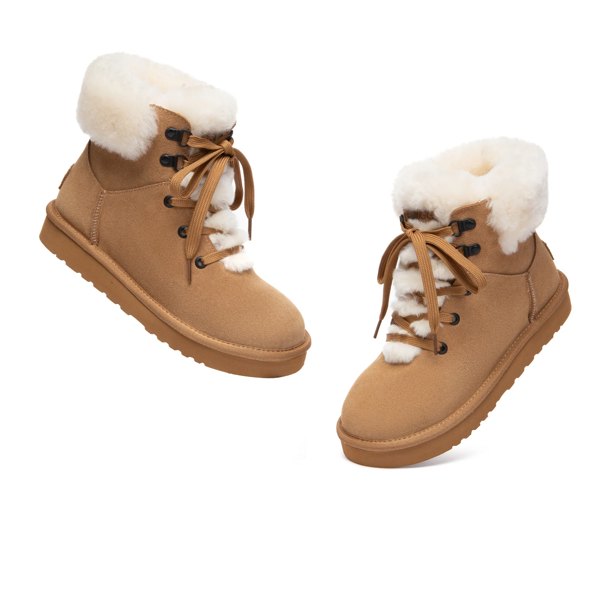 Ultra Fluffy Lace-Up UGG Boots - Image 4
