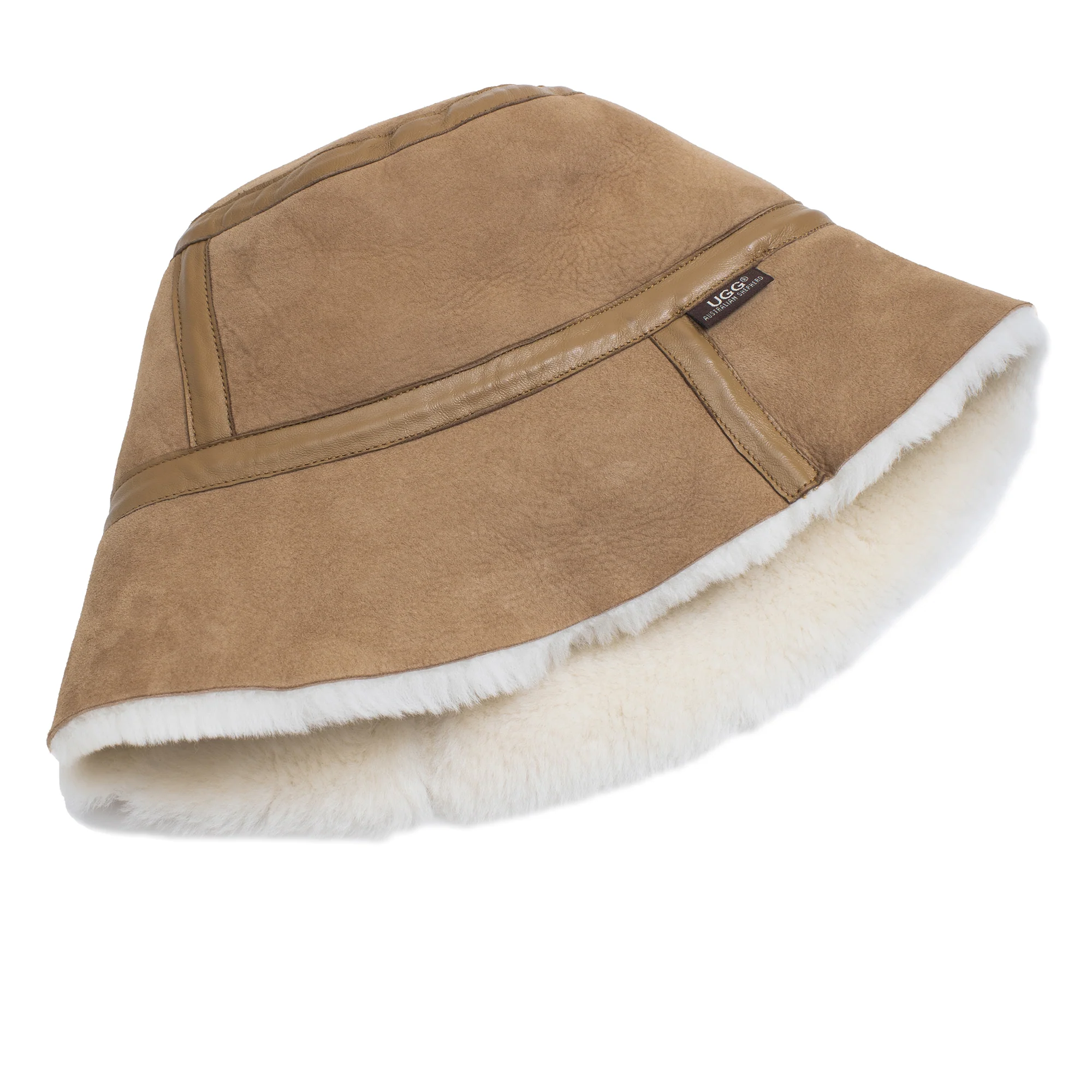 Winter UGG Sheepskin Wool Bucket Hat - Image 3
